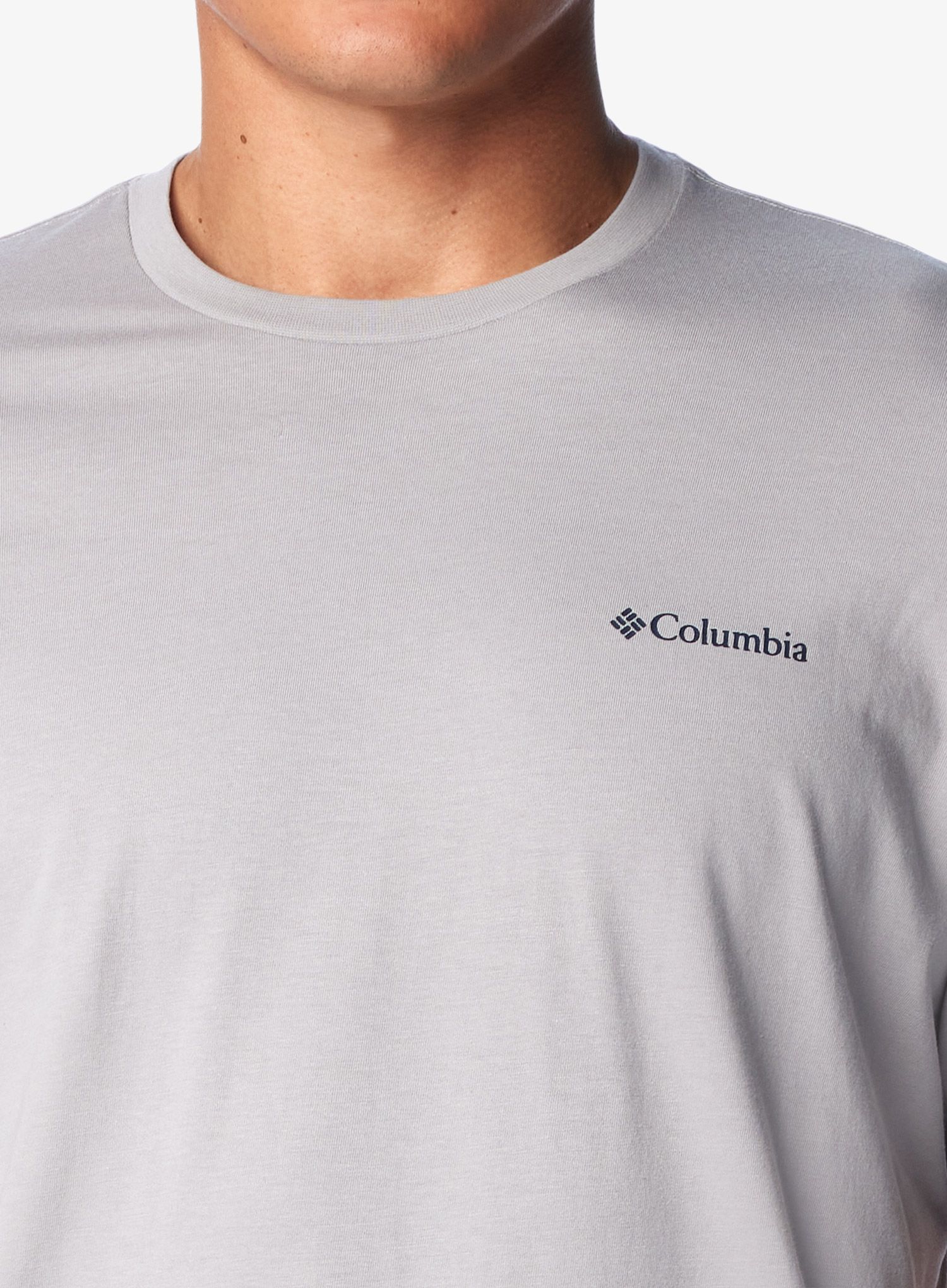 Bavlněné tričko Columbia Rockaway River Back Graphic S/S Tee - columbia grey hthr/rocky