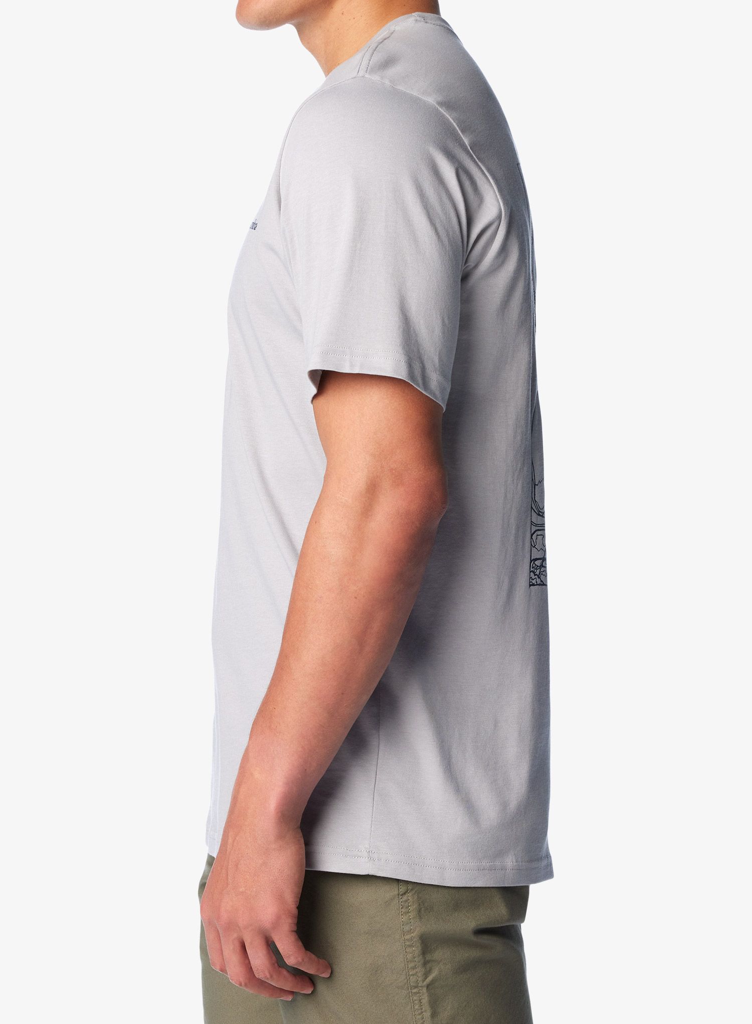 Bavlněné tričko Columbia Rockaway River Back Graphic S/S Tee - columbia grey hthr/rocky