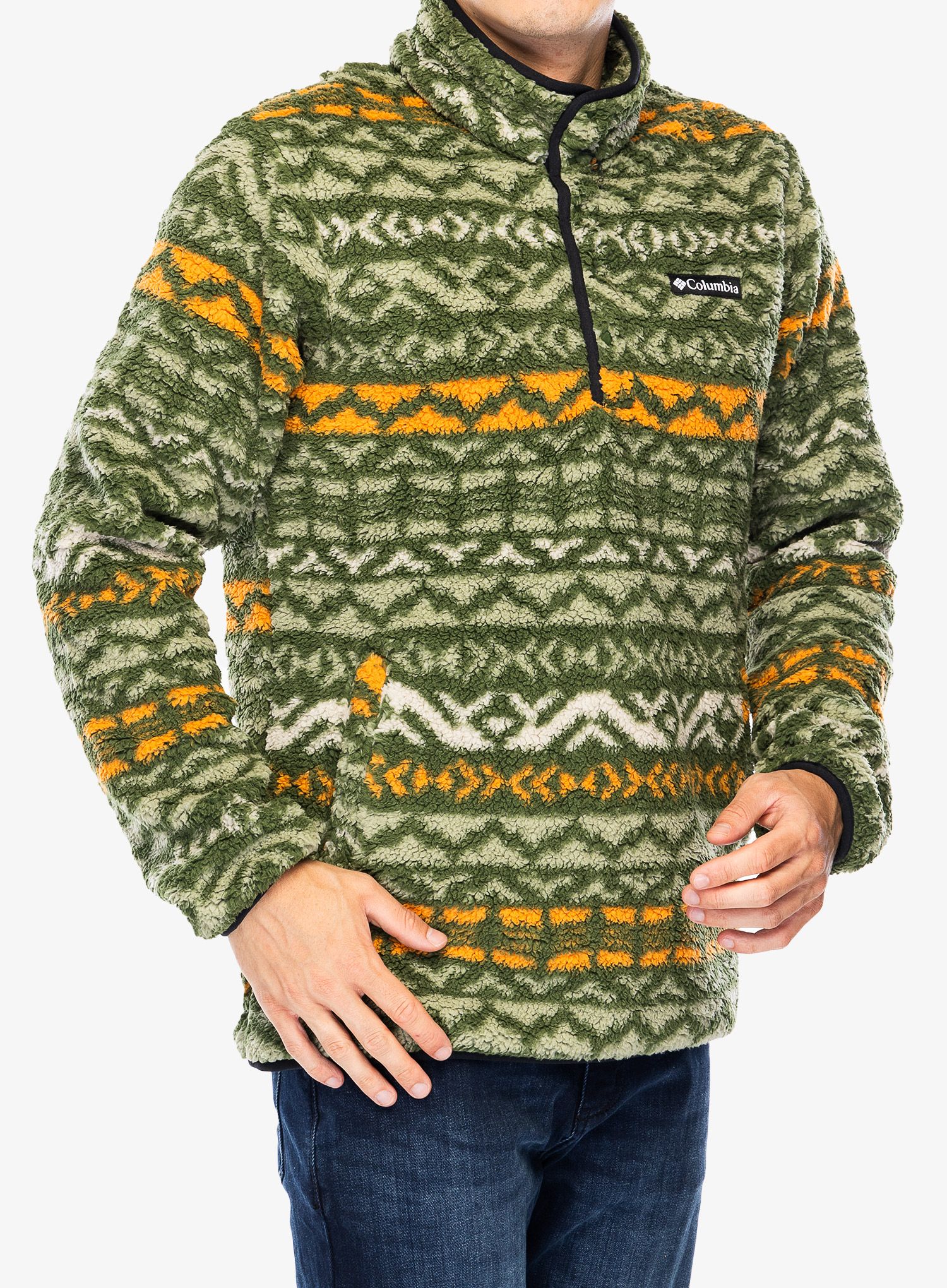 Fleece mikina Columbia Rugged Ridge Half Snap Fleece - canteen madras multi