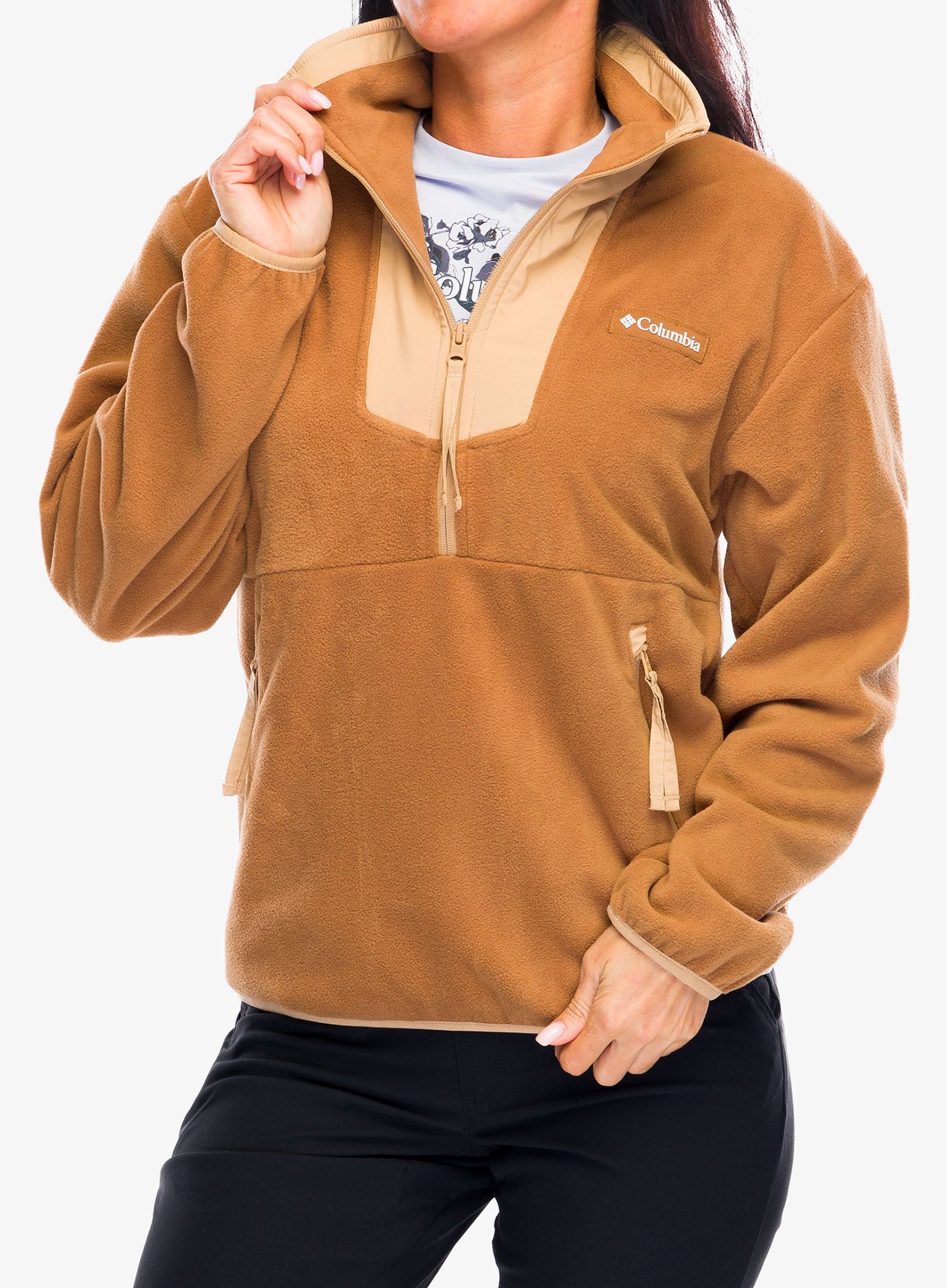 Dámská mikina Columbia Sequoia Grove Half Zip Fleece - camel brown/canoe