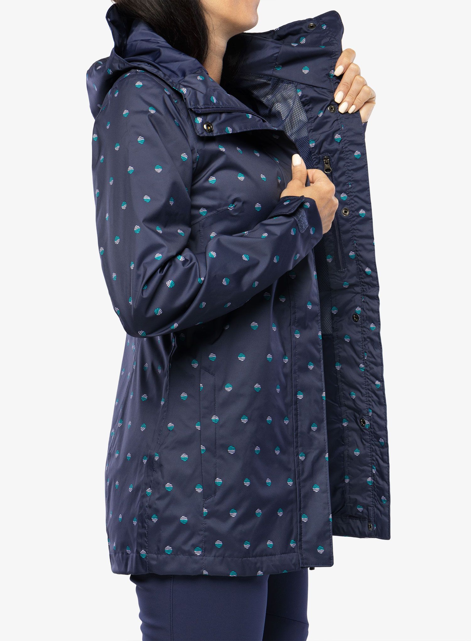 Dámská bunda do deště Columbia Splash A Little II Jacket - nocturnal swell dots print