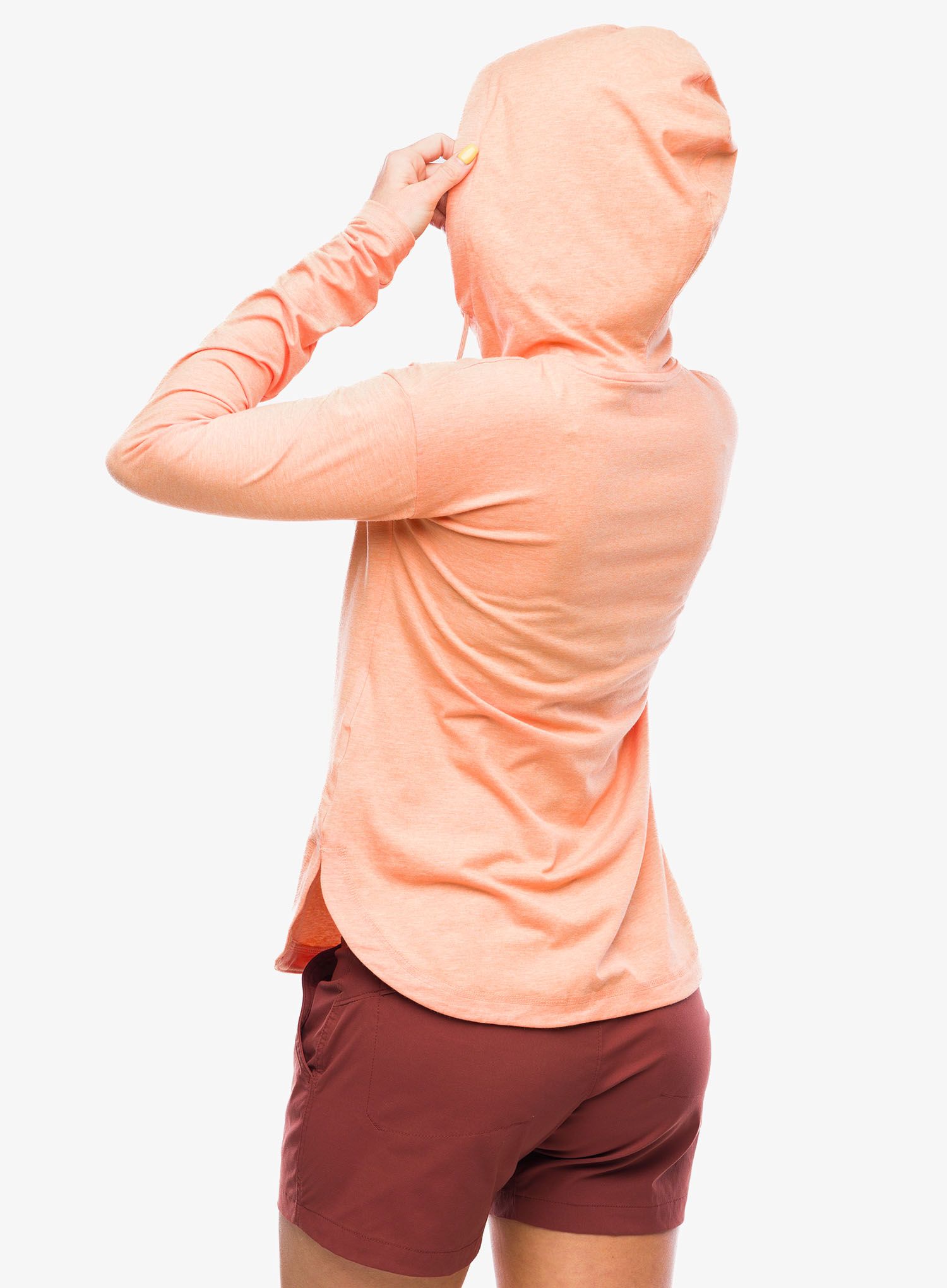 Dámská mikina s kapucí Columbia Sun Trek EU Hooded Pullover - apricot fizz heather