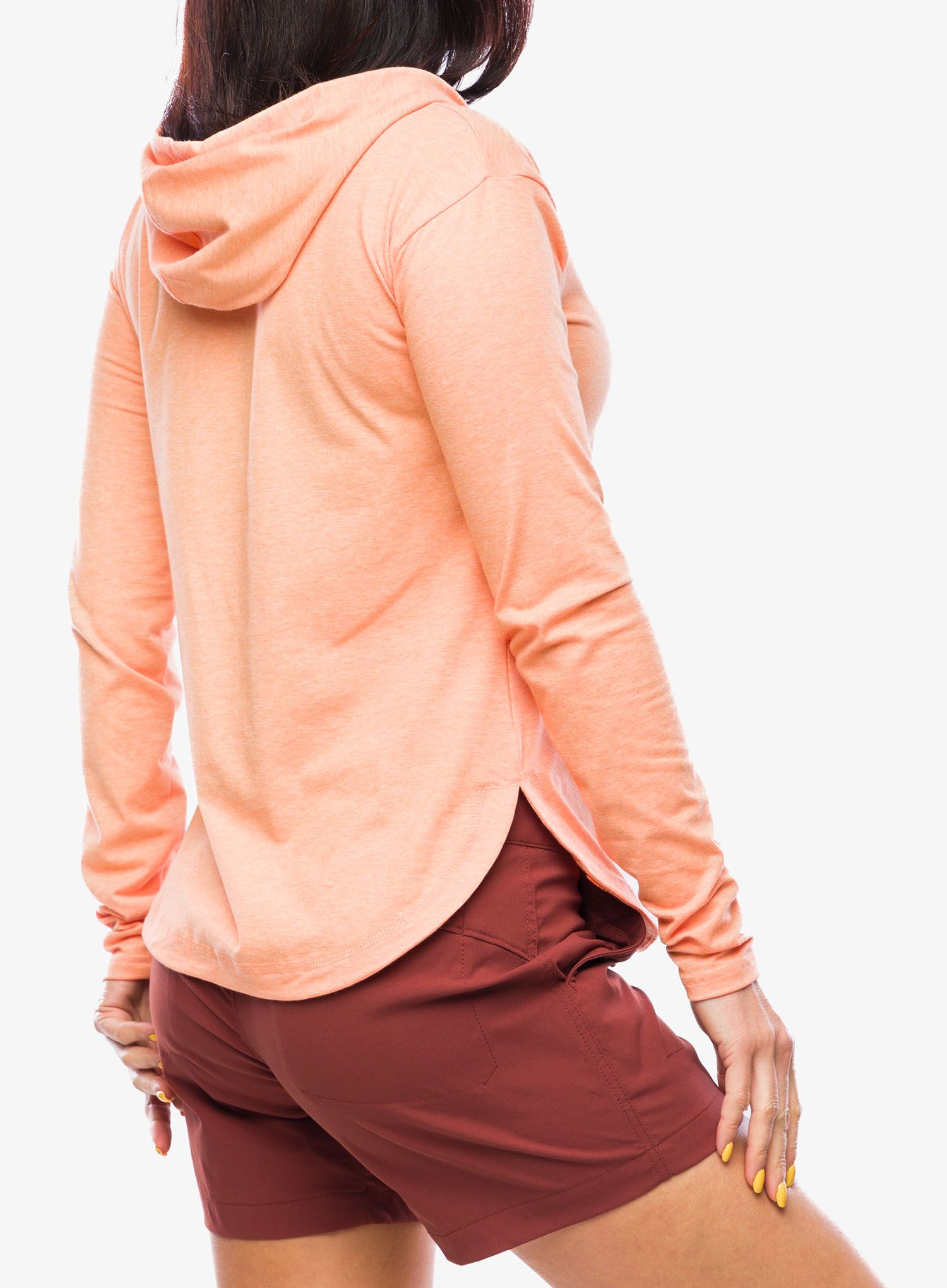 Dámská mikina s kapucí Columbia Sun Trek EU Hooded Pullover - apricot fizz heather
