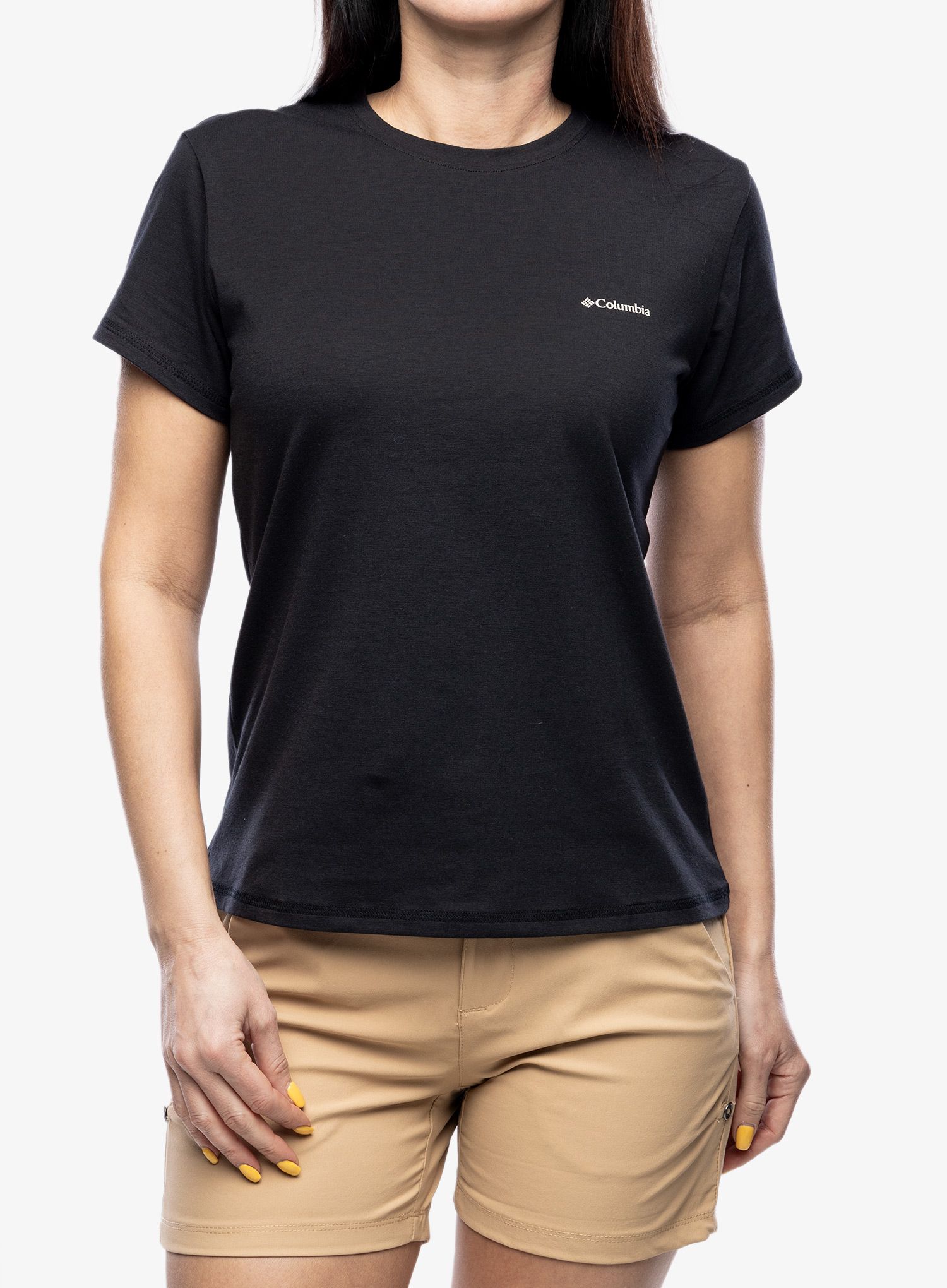 Dámské tričko s potiskem Columbia Sun Trek S/S Graphic Tee - black/naturally boundless