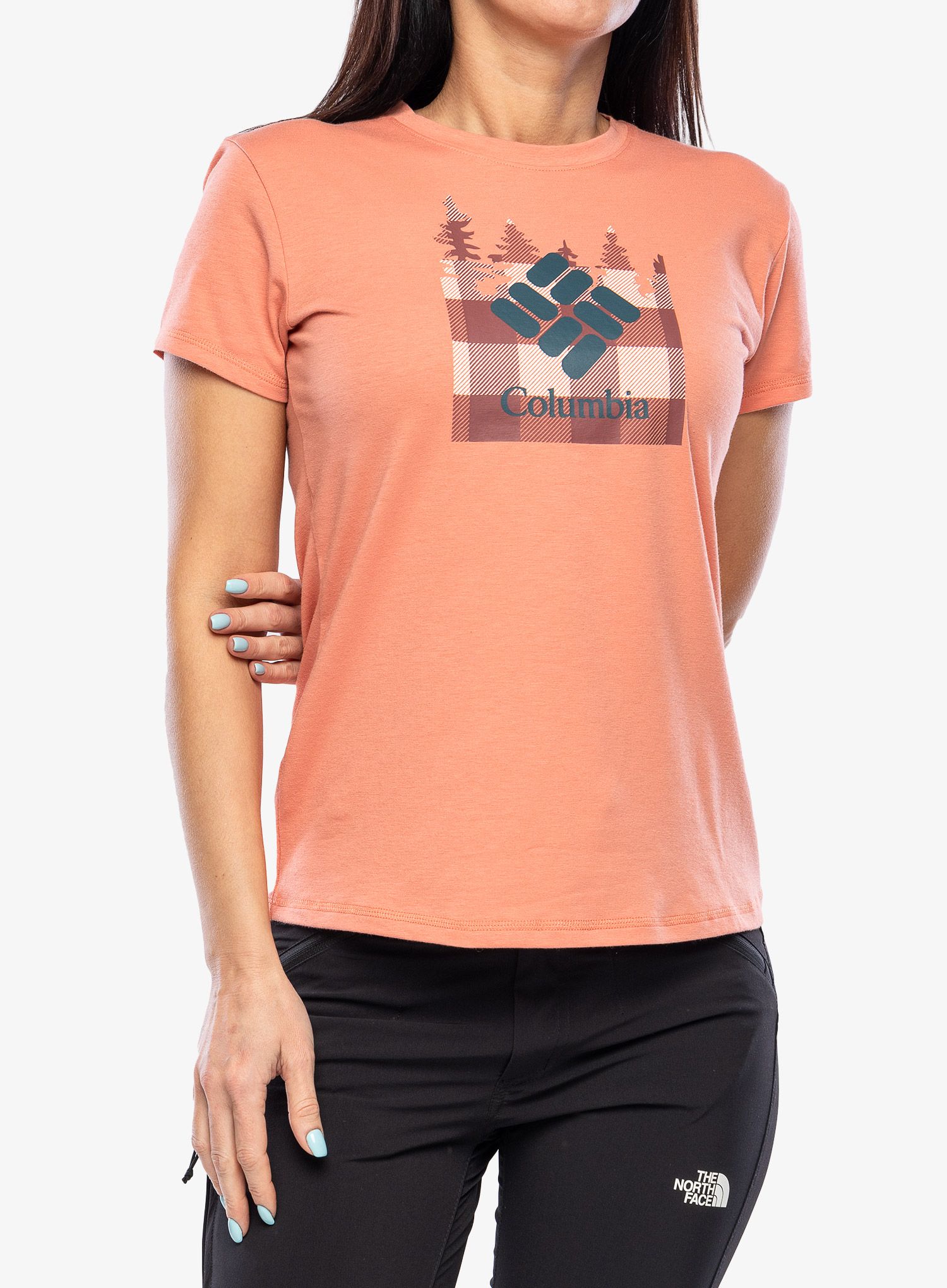 Dámské tričko s potiskem Columbia Sun Trek S/S Graphic Tee - faded peach