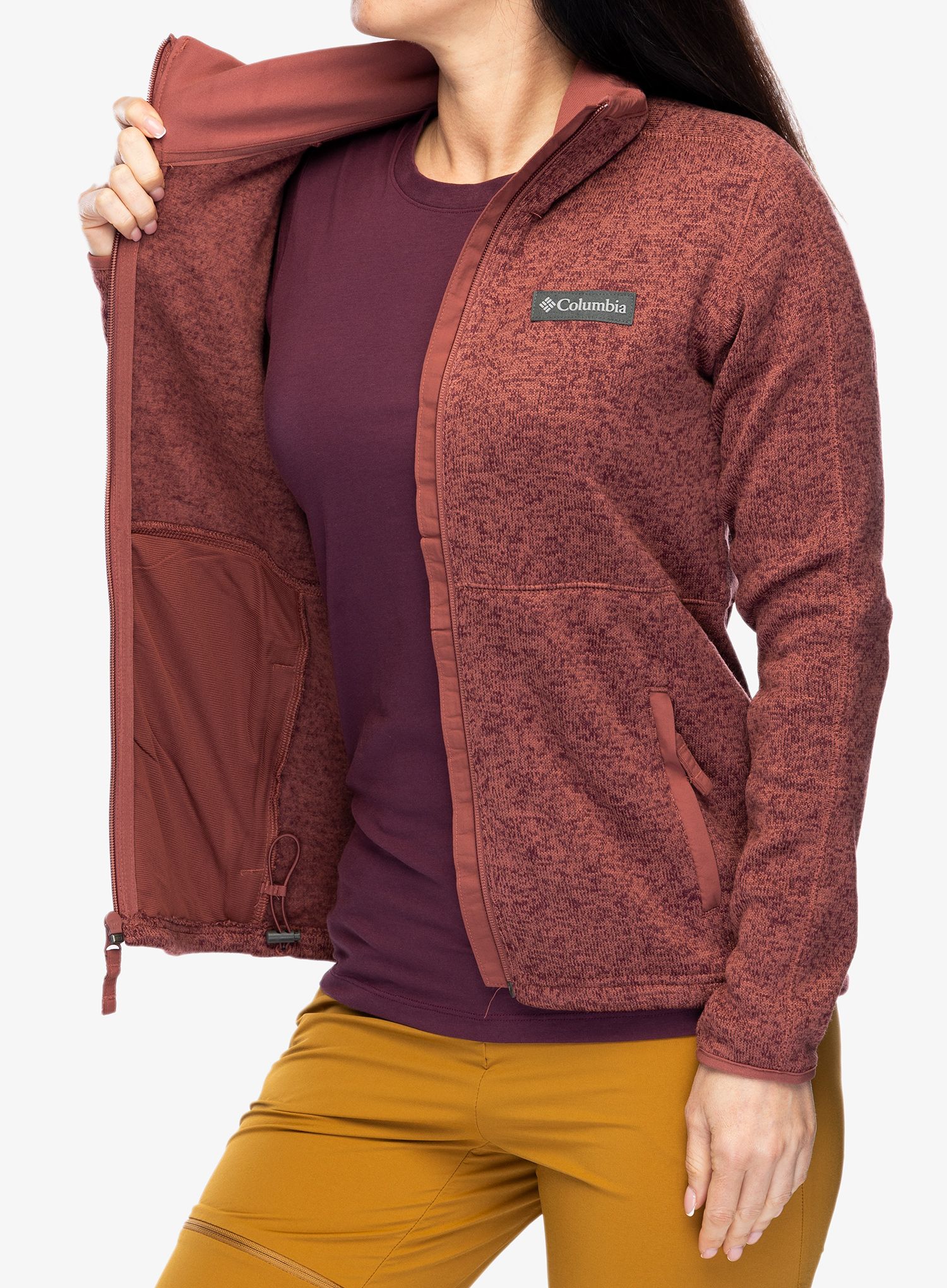 Fleece mikina Columbia Sweater Weather Full Zip - beetroot heather