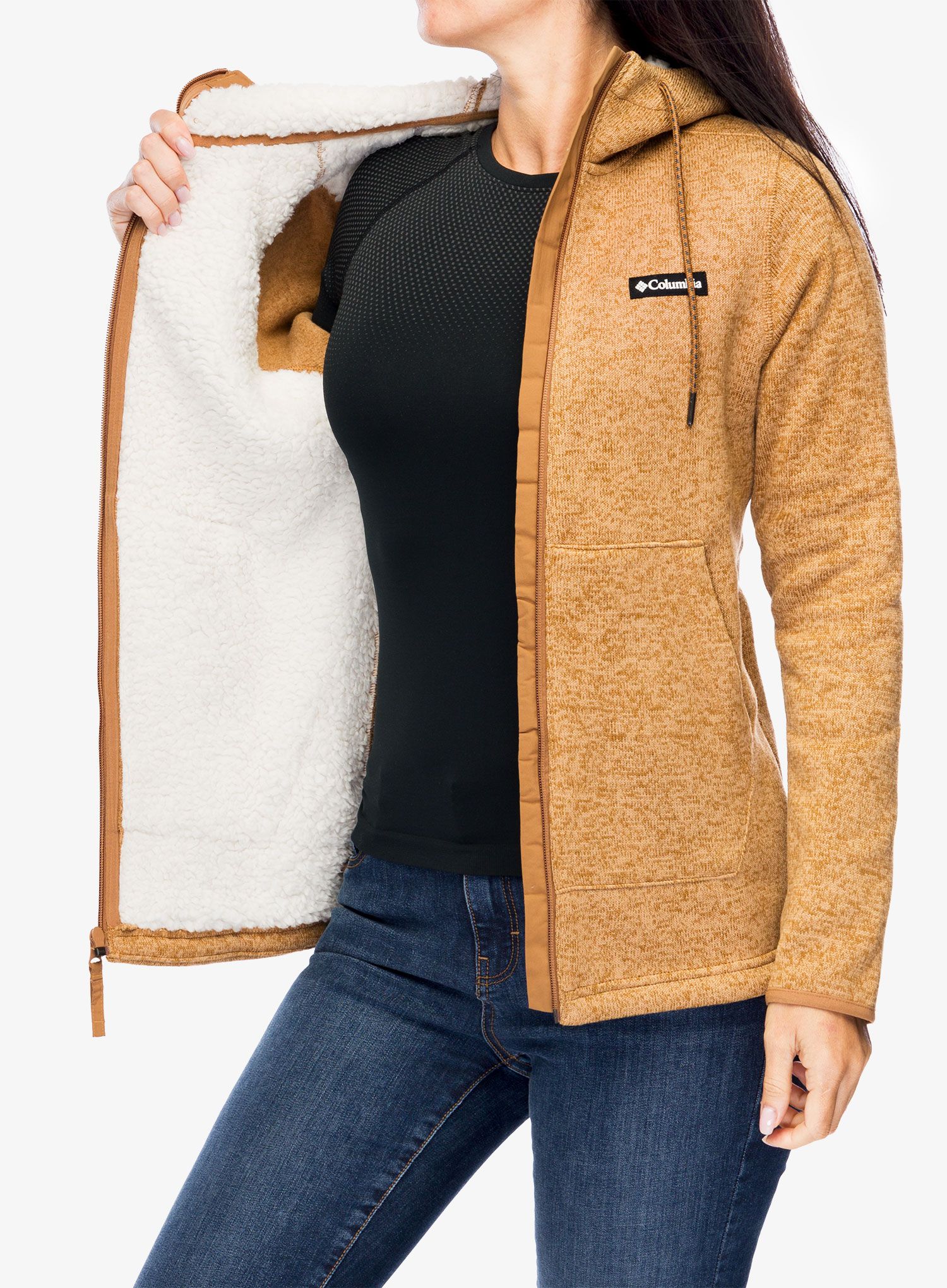 Dámská mikina Columbia Sweater Weather Sherpa Full Zip II - camel brown heather