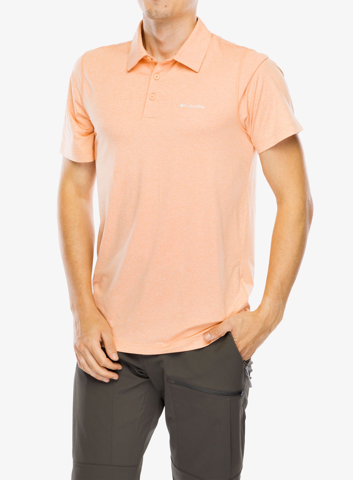 Polokošile Columbia Tech Trail Polo - apricot fizz heather