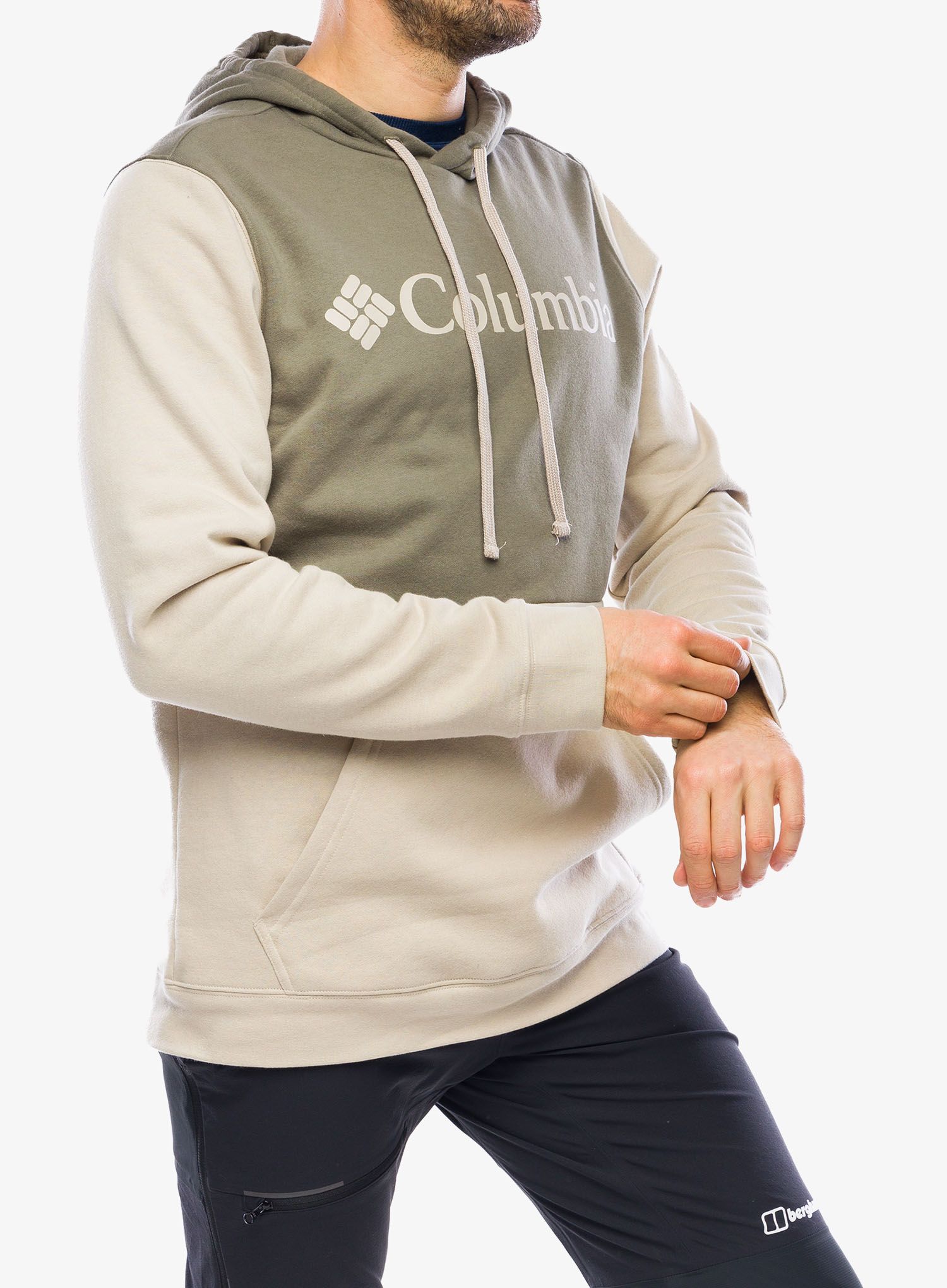Pánská mikina Columbia Trek Colorblock Hoodie - ancient fossil/stone green