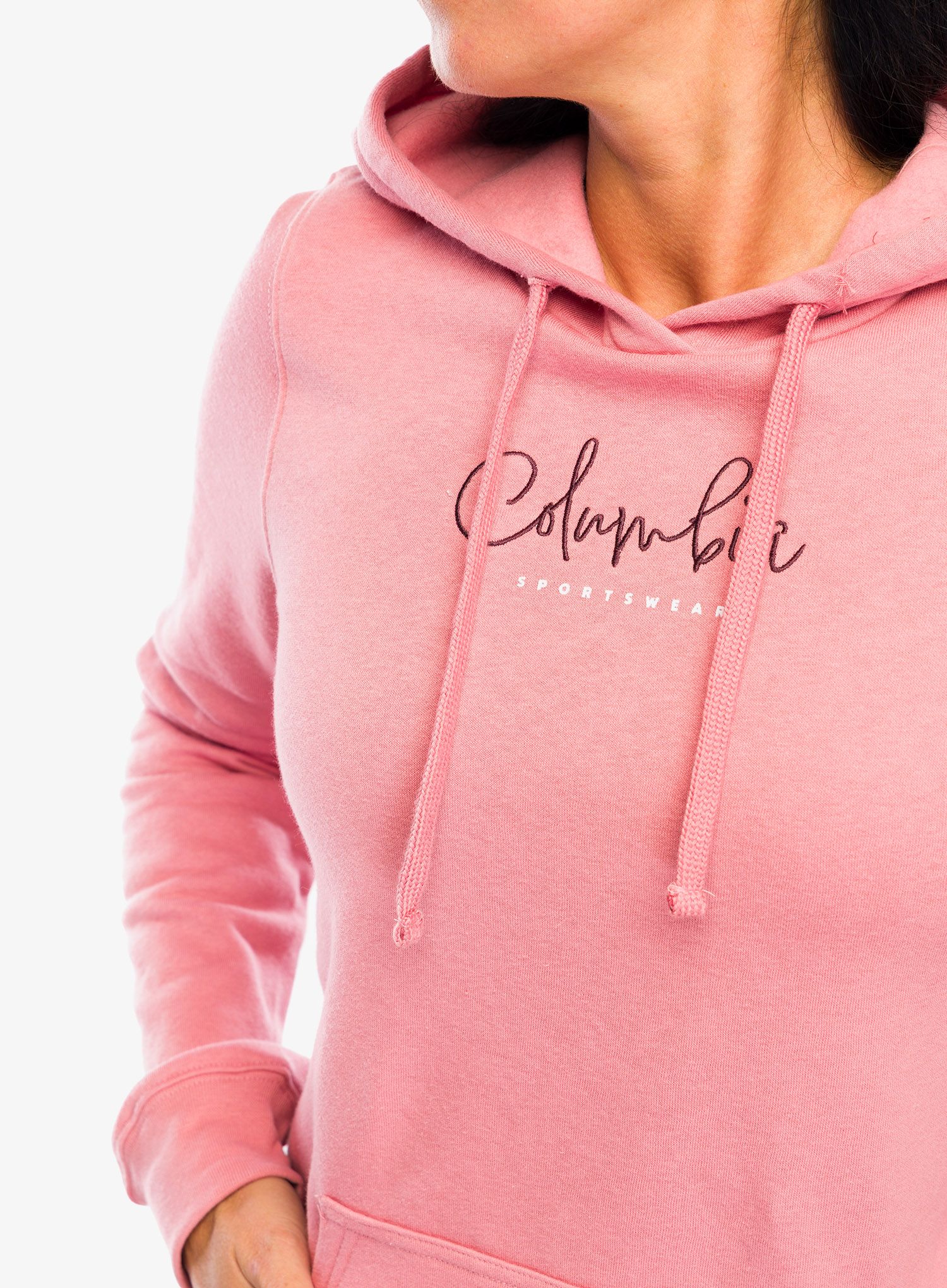 Dámská mikina s kapucí Columbia Trek Graphic Treatment Hoodie - pink/script