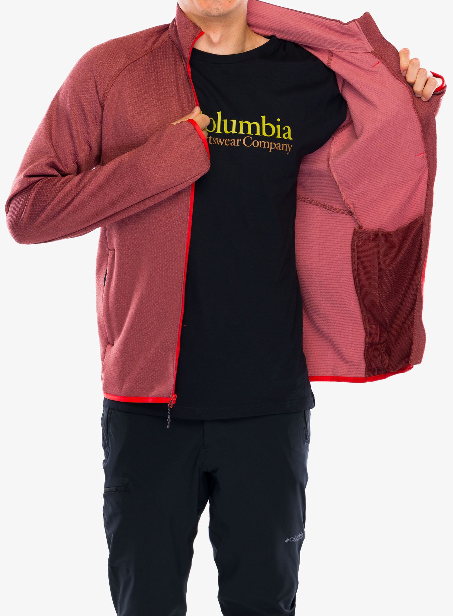 Mikina bez kapuce Columbia Triple Canyon Grid Fleece Full Zip II - spice heather/spicy