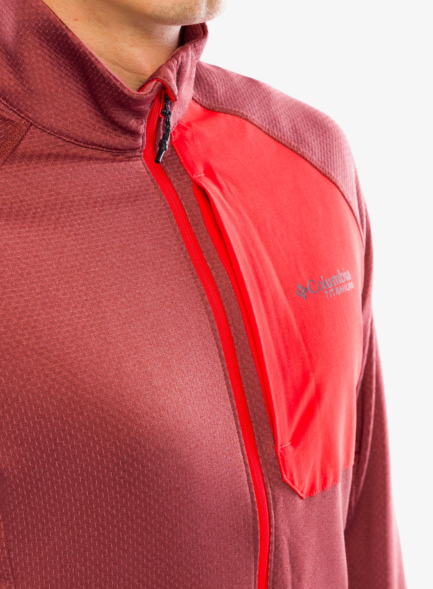 Mikina bez kapuce Columbia Triple Canyon Grid Fleece Full Zip II - spice heather/spicy