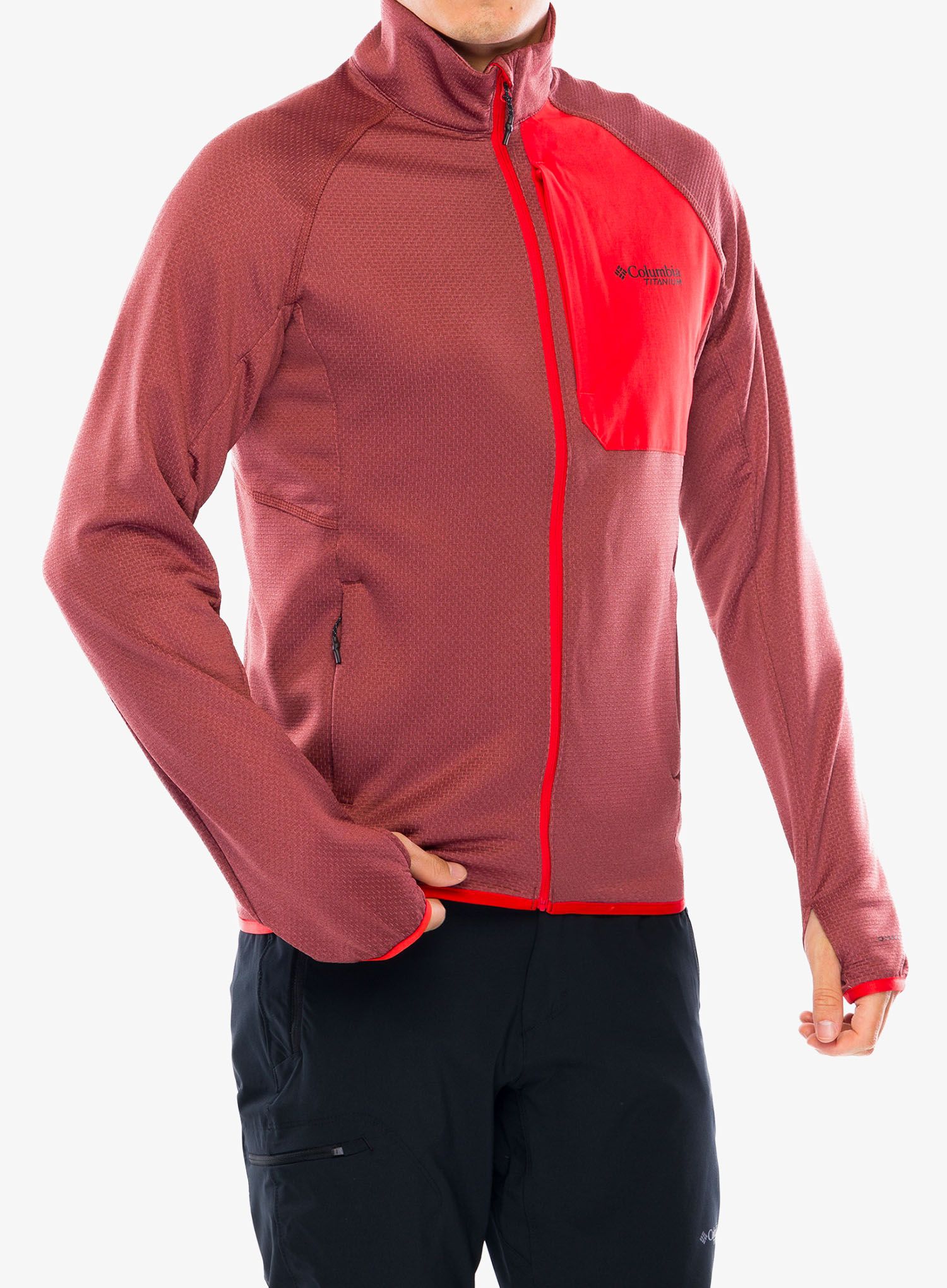 Mikina bez kapuce Columbia Triple Canyon Grid Fleece Full Zip II - spice heather/spicy
