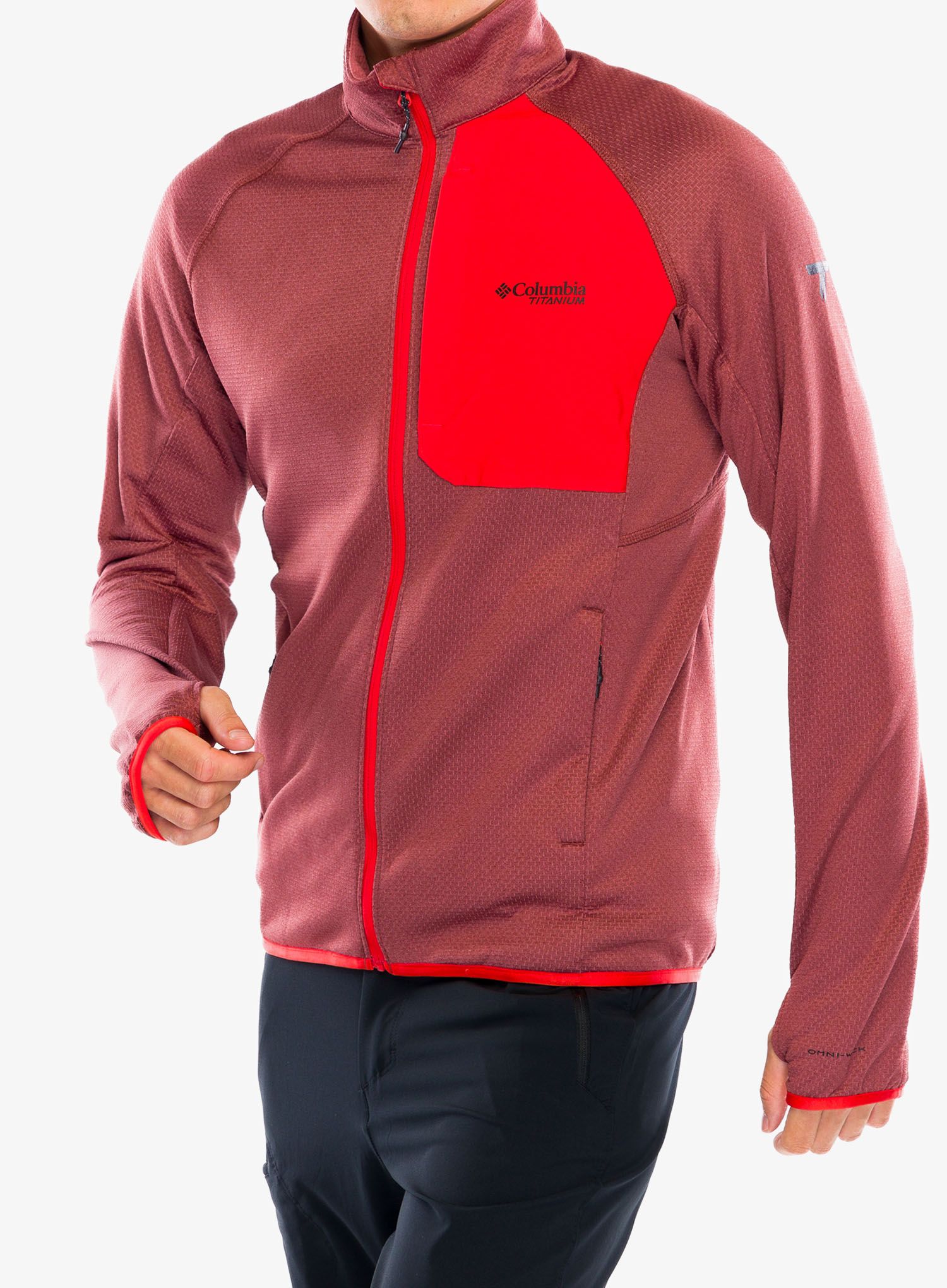 Mikina bez kapuce Columbia Triple Canyon Grid Fleece Full Zip II - spice heather/spicy