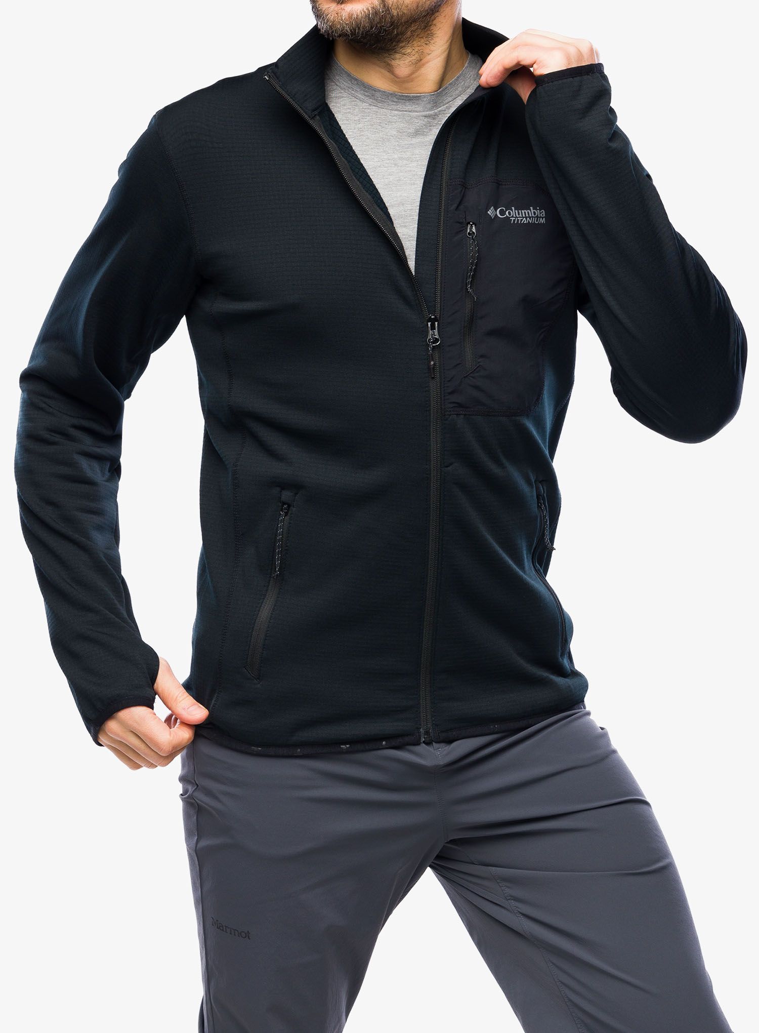 Rozepínací mikina Columbia Triple Canyon Grid Fleece Full Zip - black