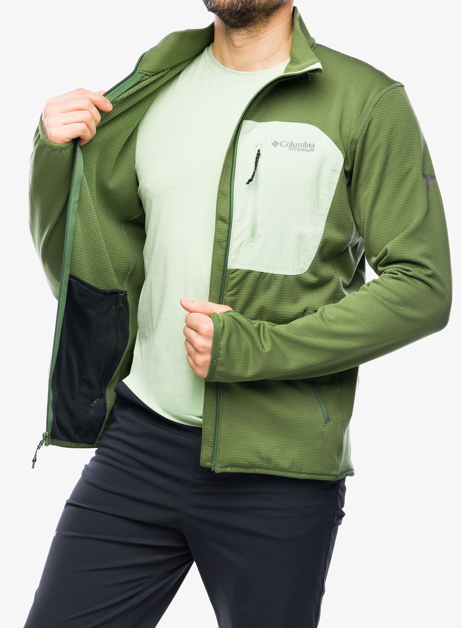 Rozepínací mikina Columbia Triple Canyon Grid Fleece Full Zip - canteen/sage leaf