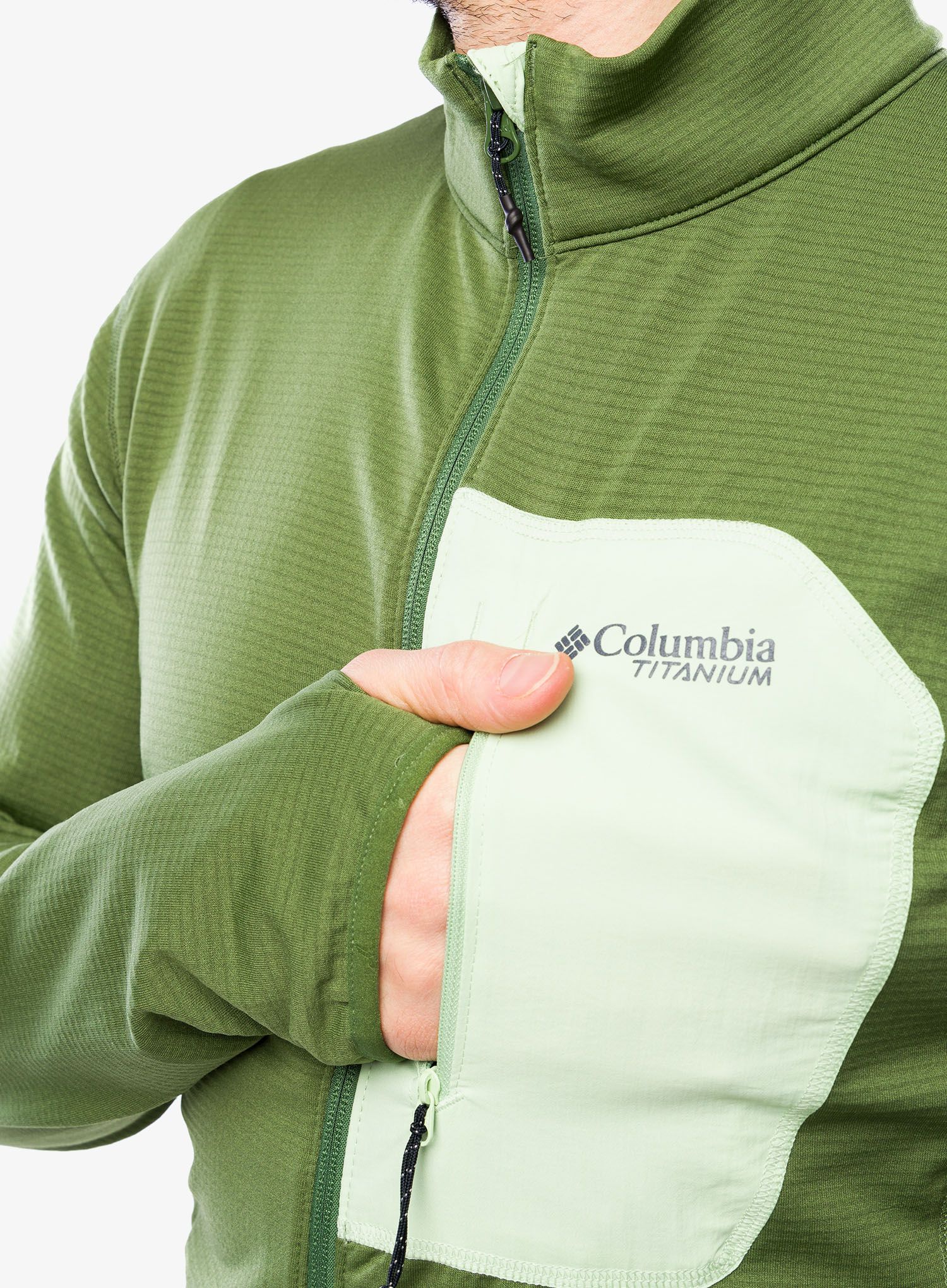 Rozepínací mikina Columbia Triple Canyon Grid Fleece Full Zip - canteen/sage leaf