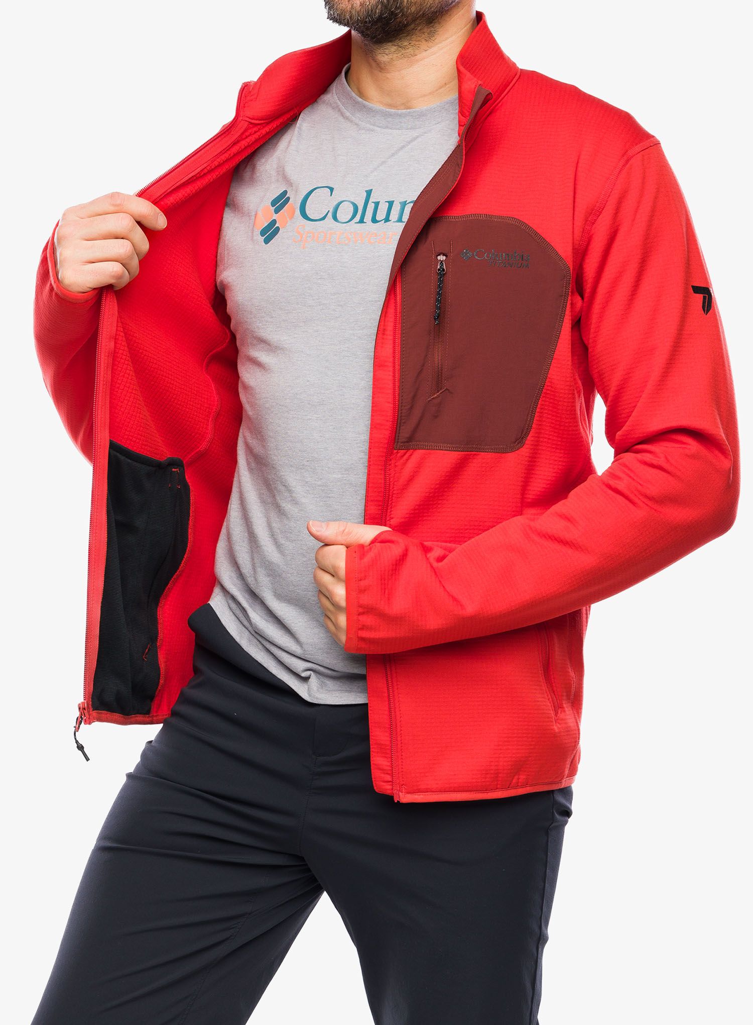Fleece mikina Columbia Triple Canyon Grid Fleece Full Zip - spicy/spice