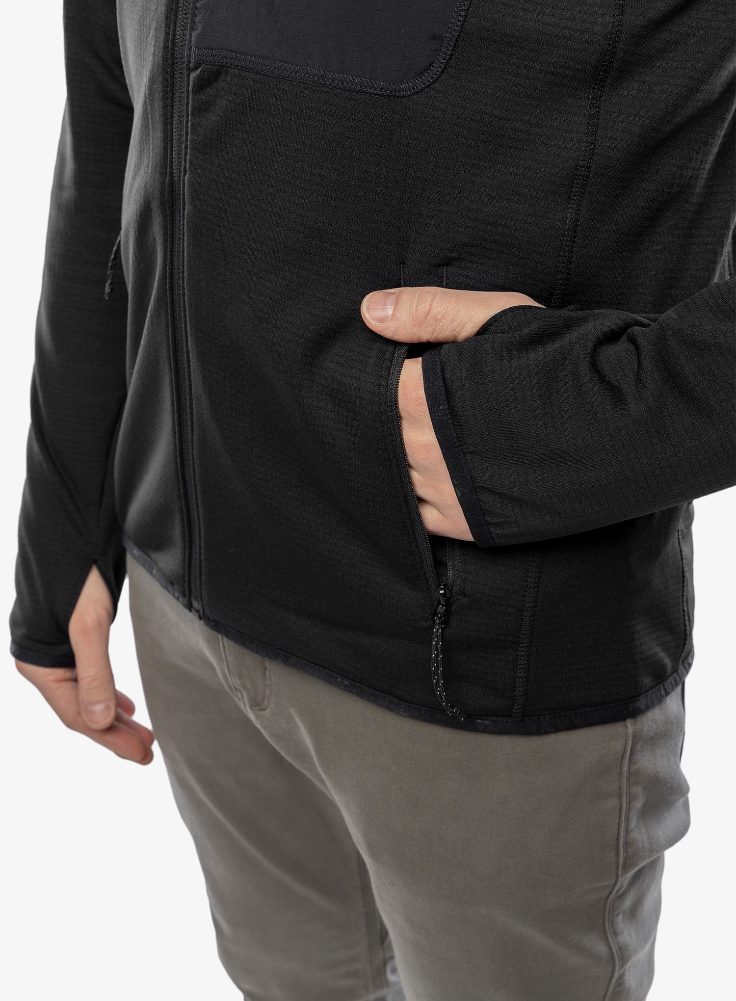 Mikina s kapucí Columbia Triple Canyon Grid Fleece Hooded FZ - black/black
