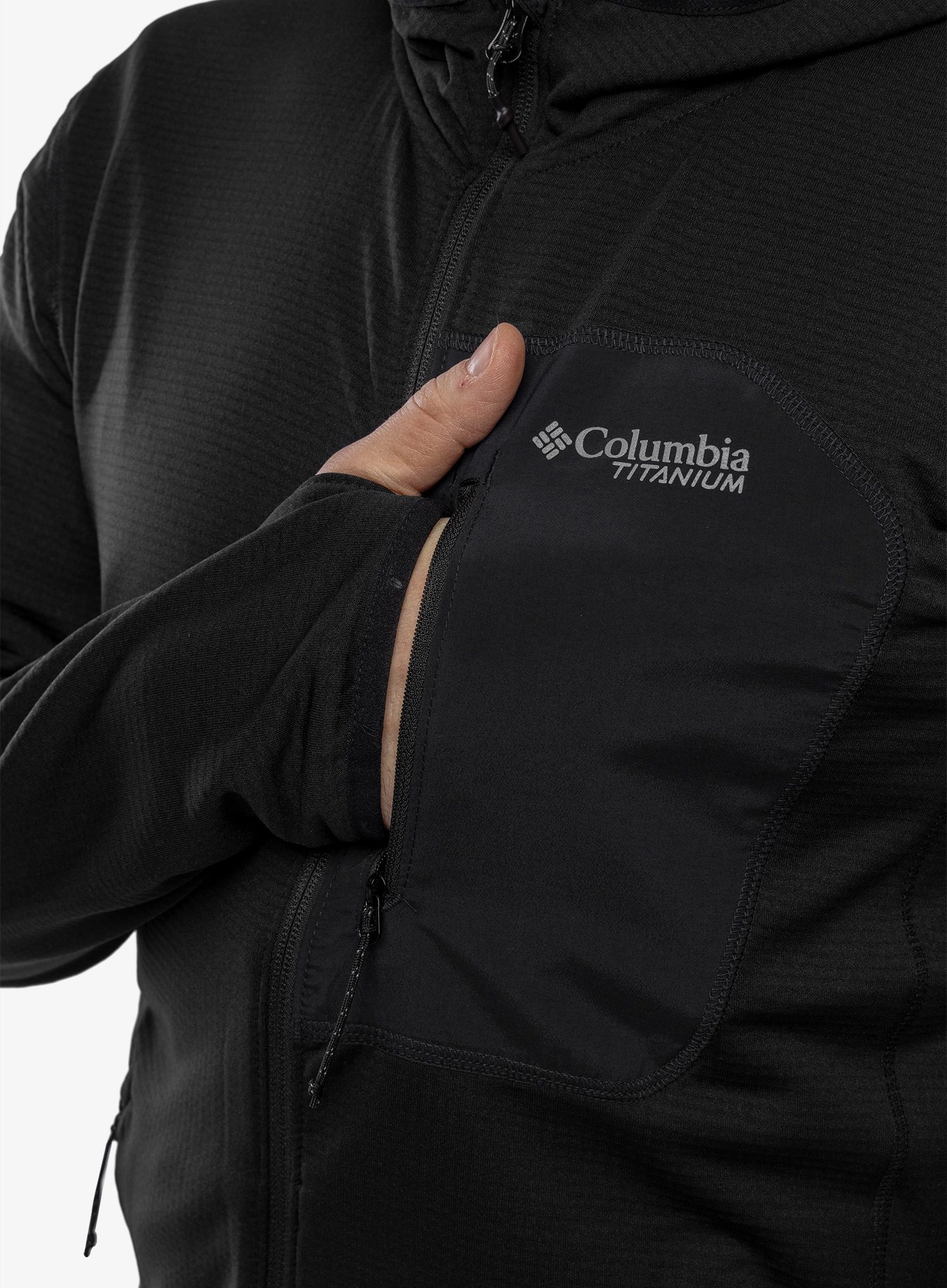 Mikina s kapucí Columbia Triple Canyon Grid Fleece Hooded FZ - black/black