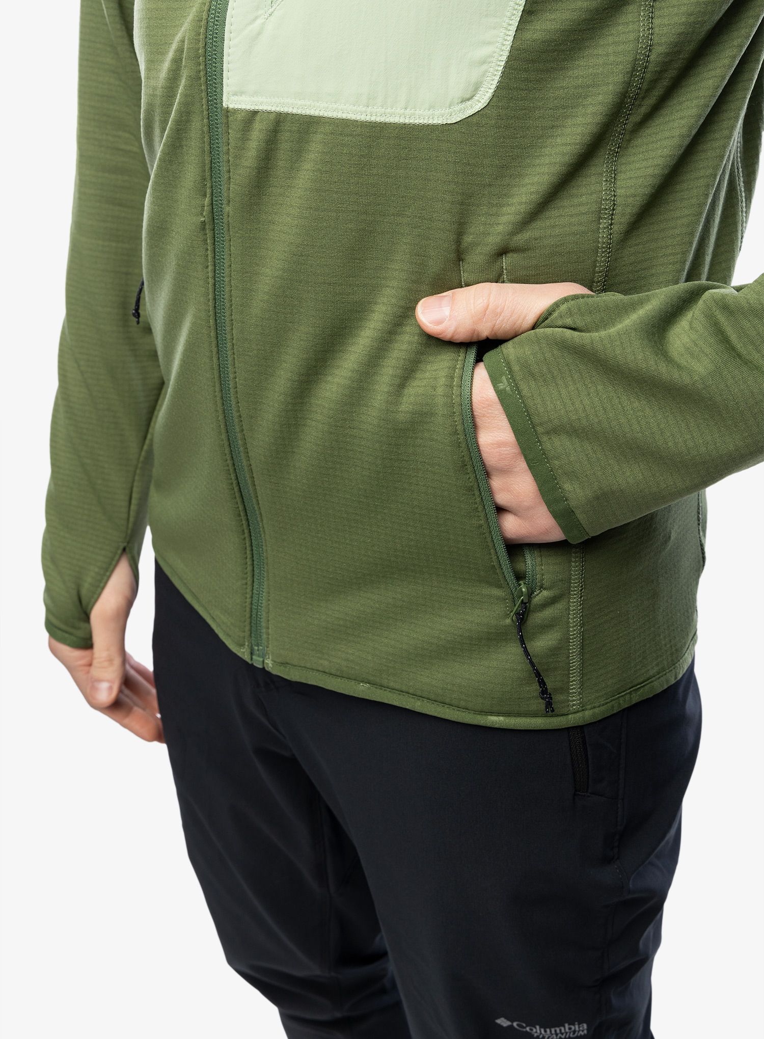 Rozepínací mikina Columbia Triple Canyon Grid Fleece Hooded FZ - canteen/sage leaf