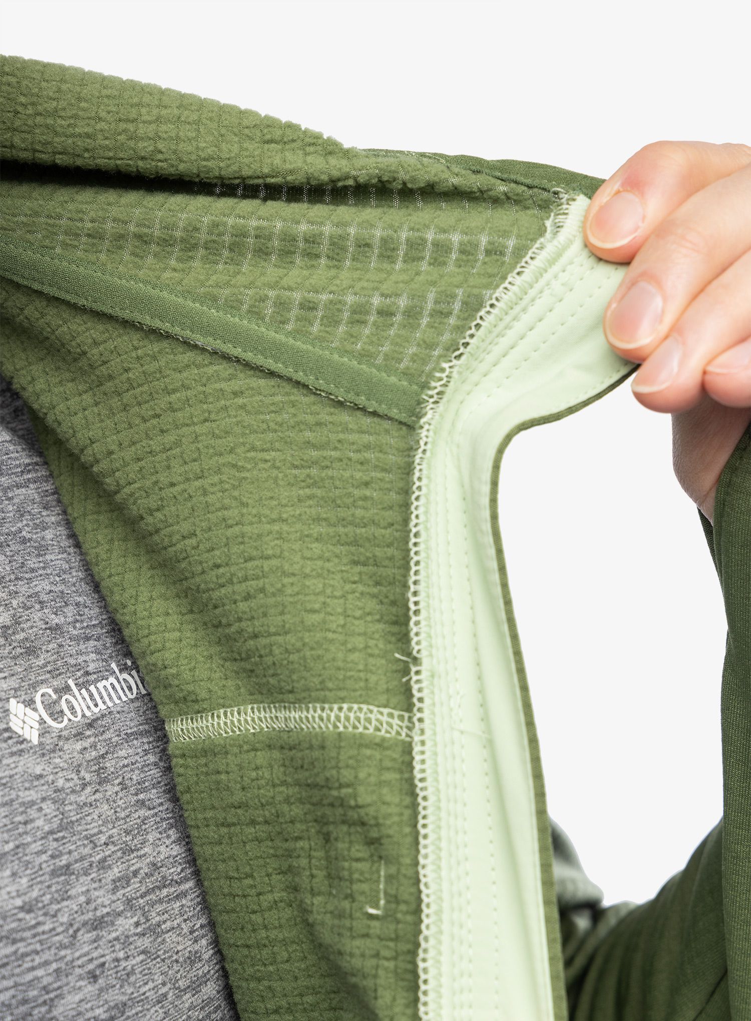 Rozepínací mikina Columbia Triple Canyon Grid Fleece Hooded FZ - canteen/sage leaf