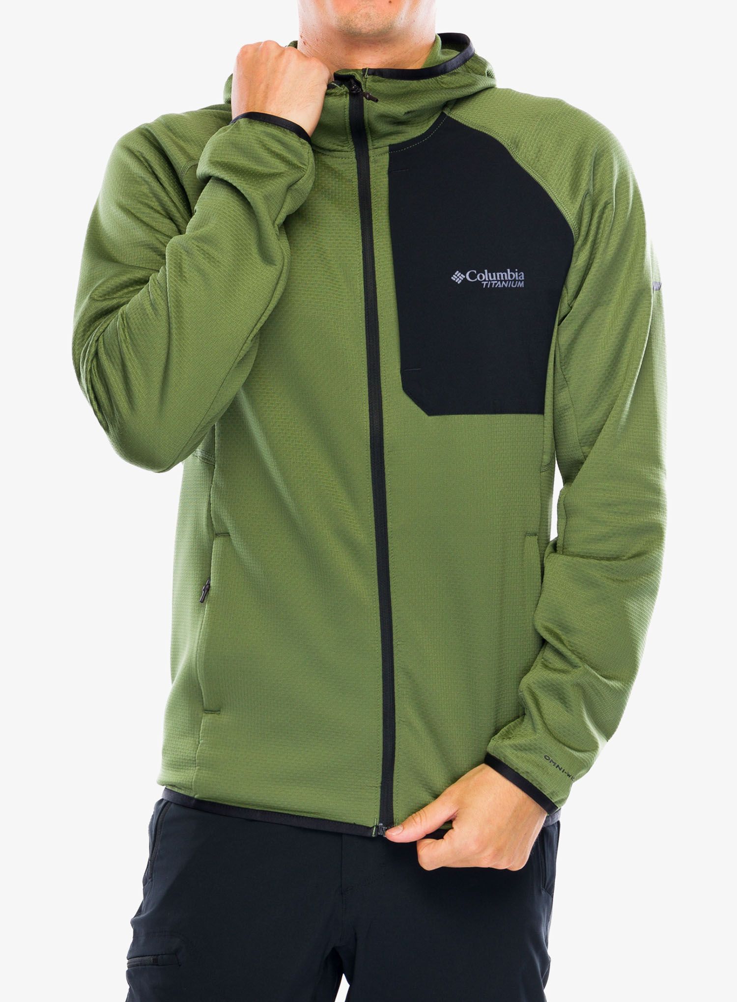 Mikina s kapucí Columbia Triple Canyon Grid Fleece Hooded Full Zip II - canteen/black