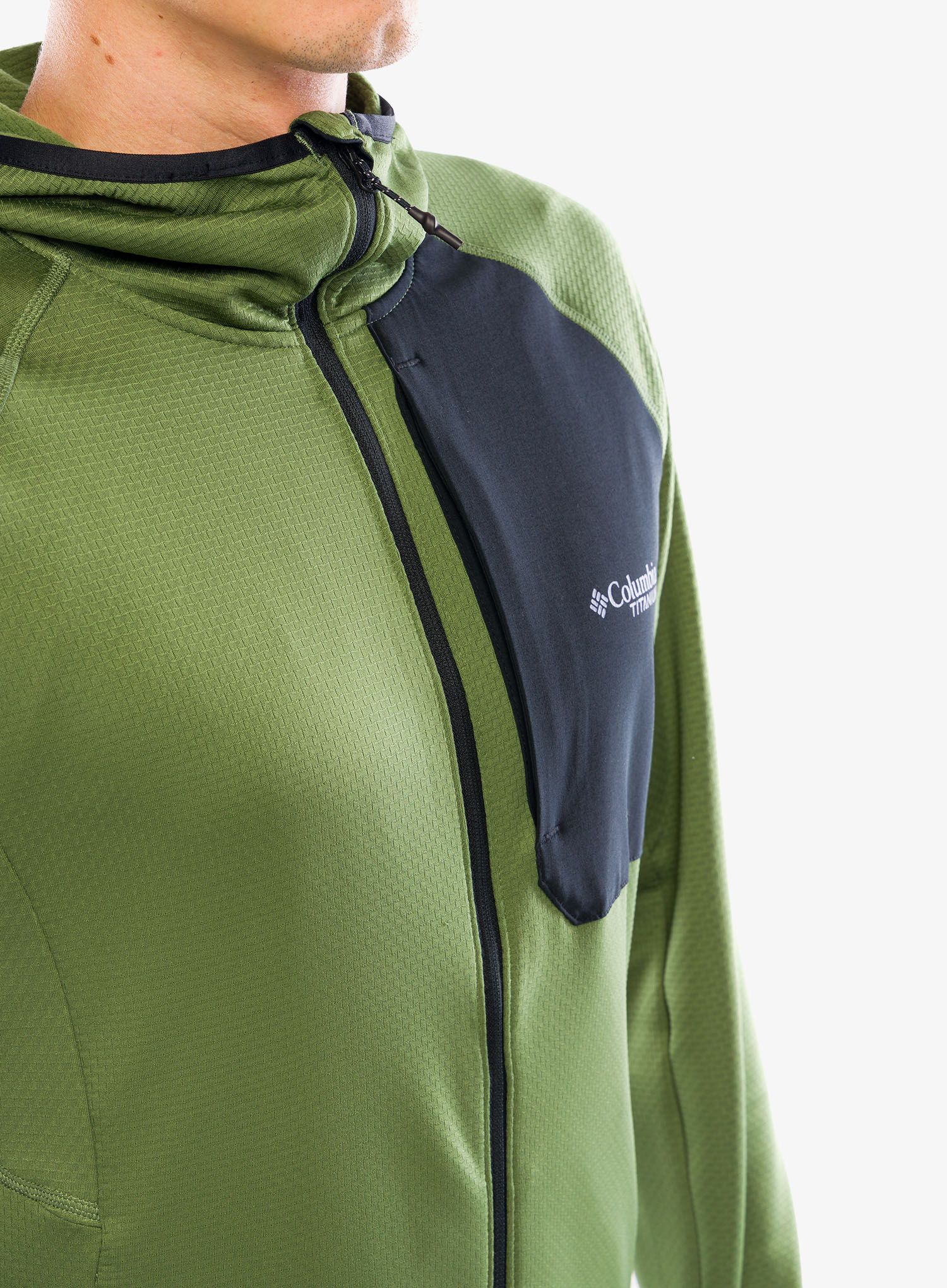 Mikina s kapucí Columbia Triple Canyon Grid Fleece Hooded Full Zip II - canteen/black