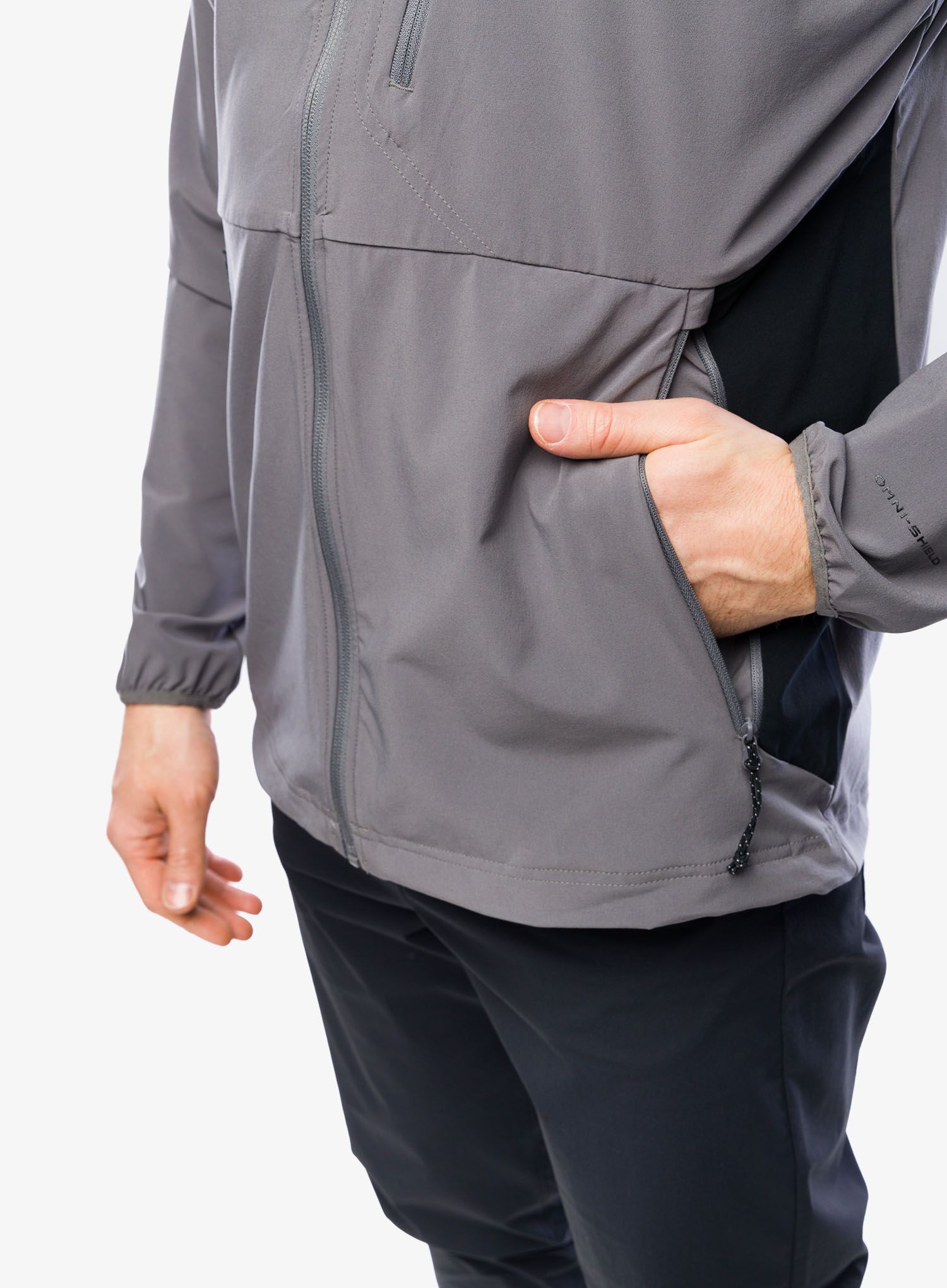Softshellová bunda Columbia Triple Canyon Hooded Jacket - city grey