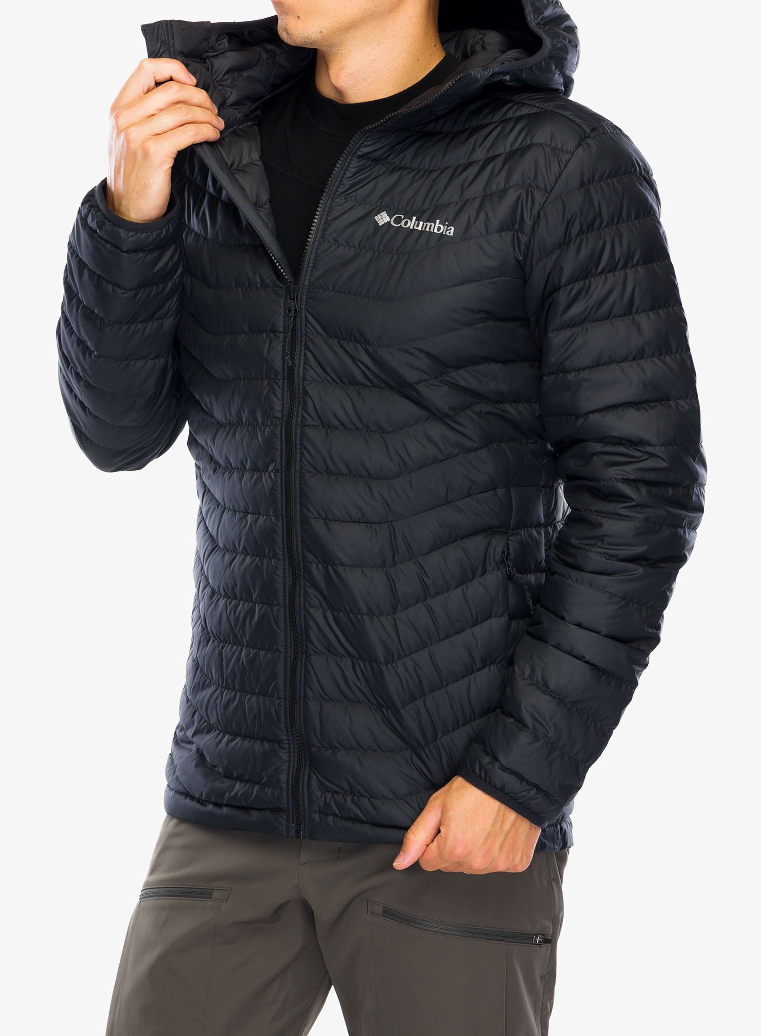 Péřová bunda Columbia Westridge Down Hooded Jacket - black