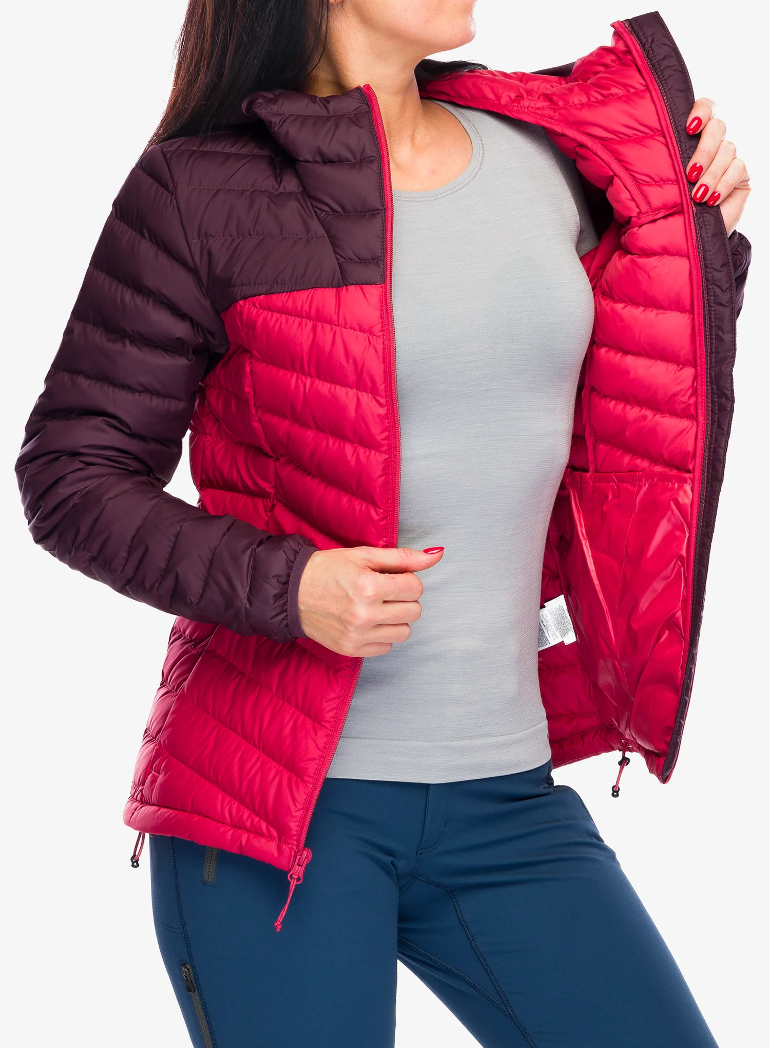 Dámská péřová bunda Columbia Westridge Hooded Down Jacket - moonvista/daredevil