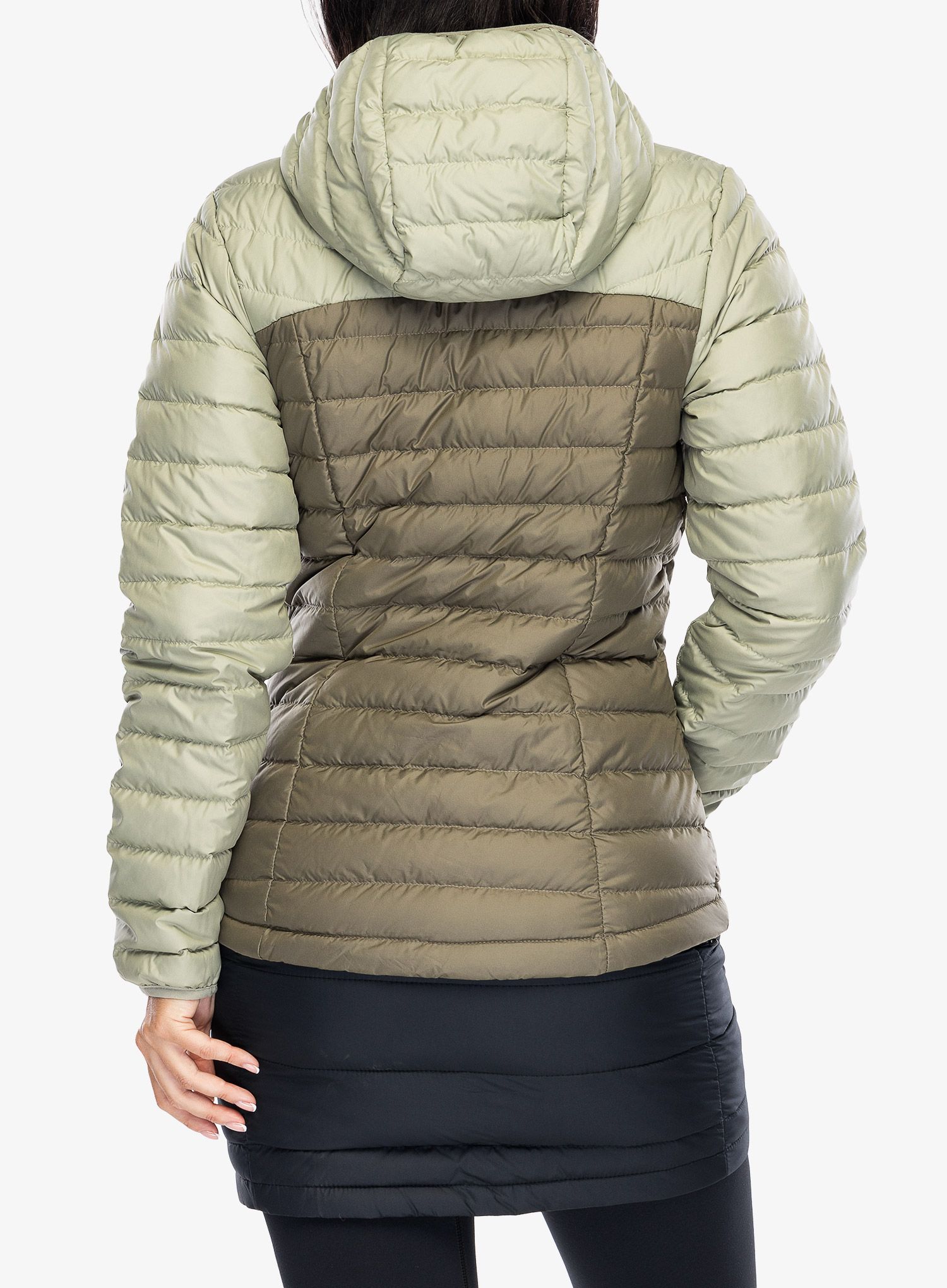 Dámská péřová bunda Columbia Westridge Hooded Down Jacket - safari/stone green
