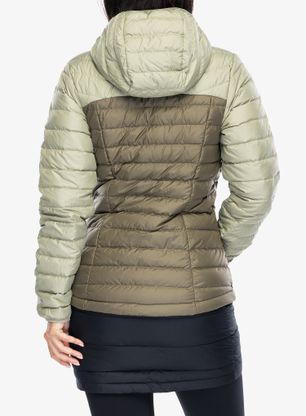 Dámská péřová bunda Columbia Westridge Hooded Down Jacket - safari/stone green