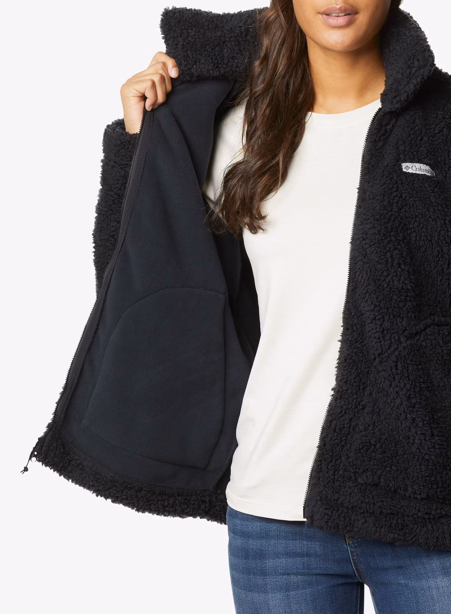Fleecová mikina dámská Columbia Winter Pass Sherpa FZ - black