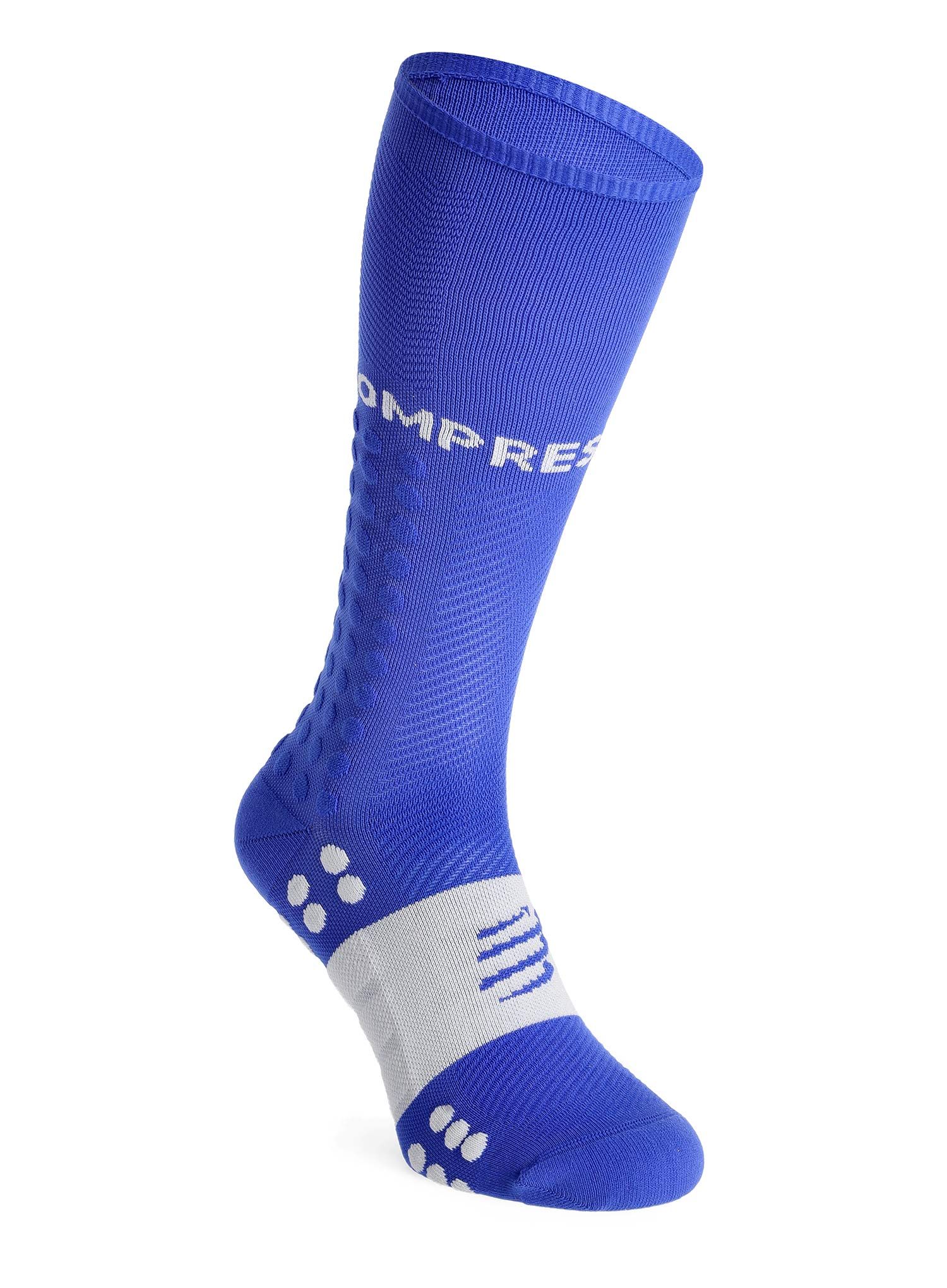 Ponožky na běhání Compressport Compression Full Socks Run - dazz blue/sugar