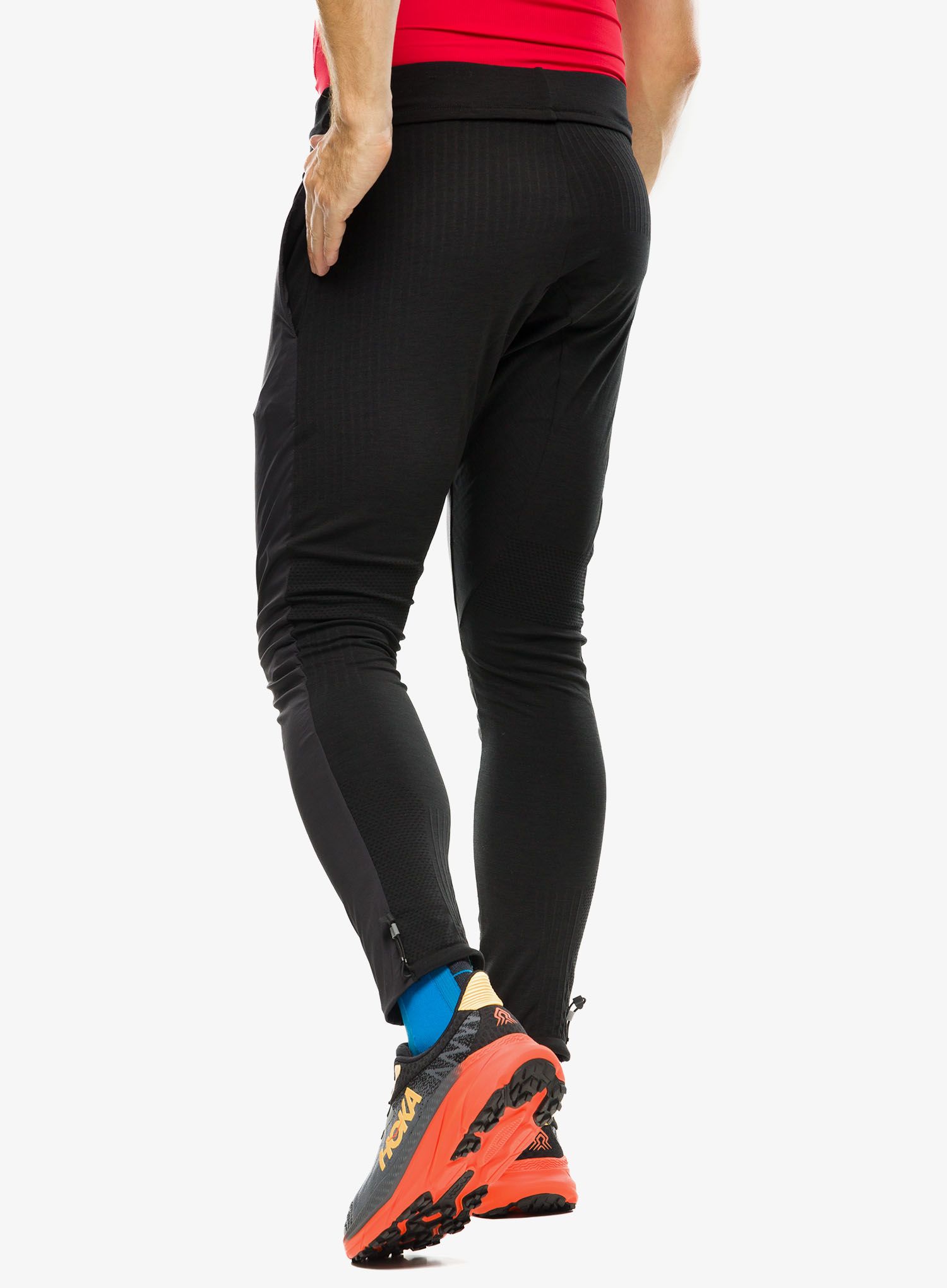 Legíny na běhání Compressport Hurricane Windproof Seamless Pants - black