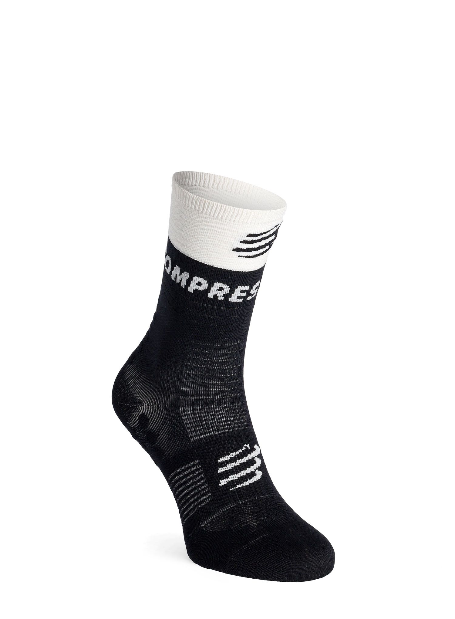 Ponožky na běhání Compressport Mid Compression Socks V2.0 - black/white