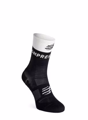 Ponožky na běhání Compressport Mid Compression Socks V2.0 - black/white