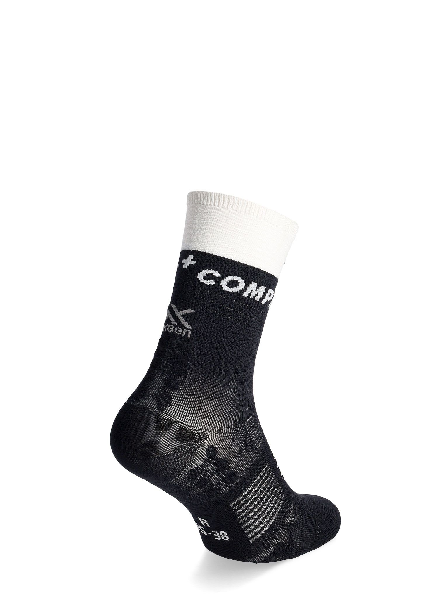 Ponožky na běhání Compressport Mid Compression Socks V2.0 - black/white