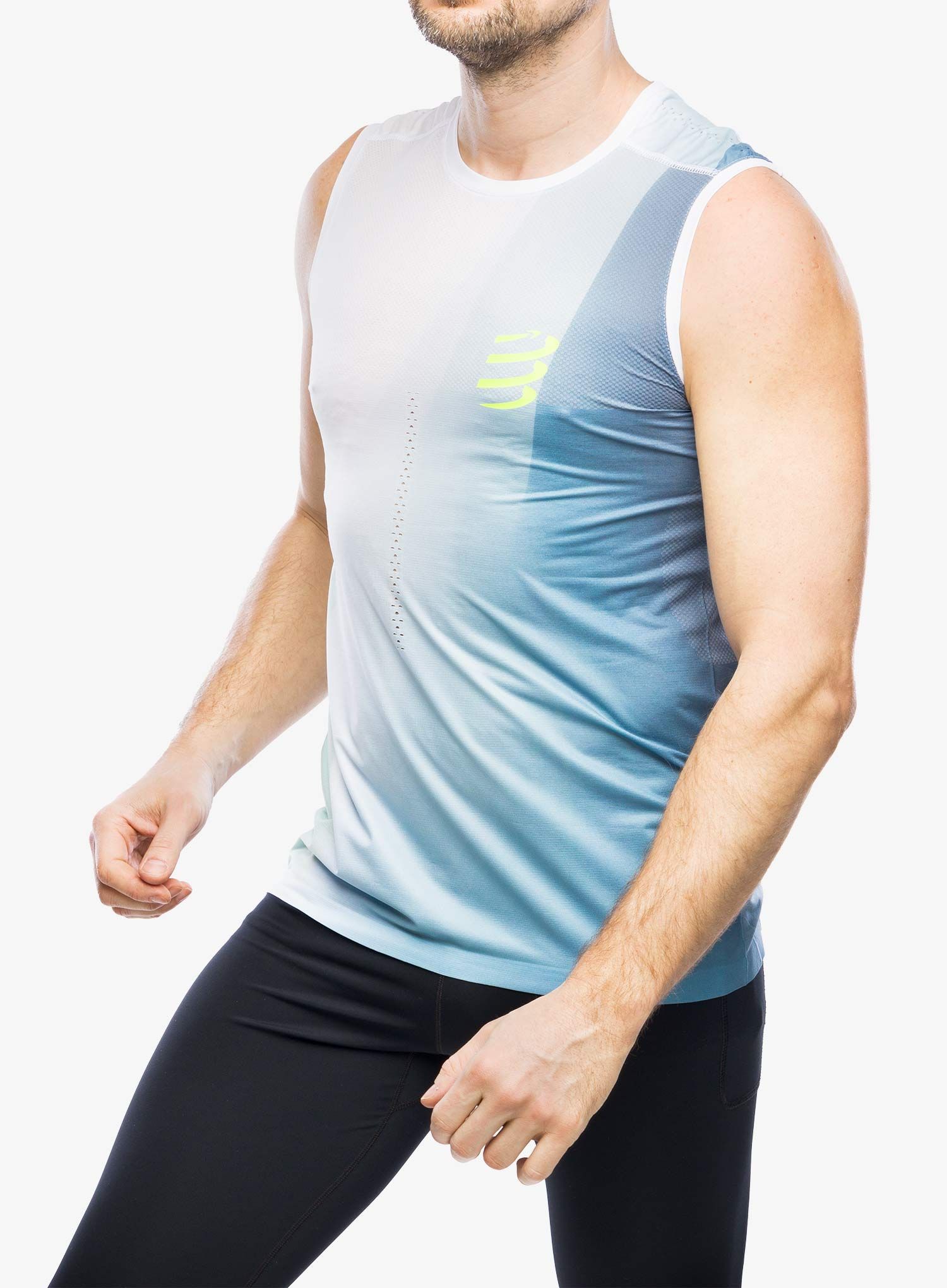 Běžecké tričko Compressport Performance Tank - niagara blue