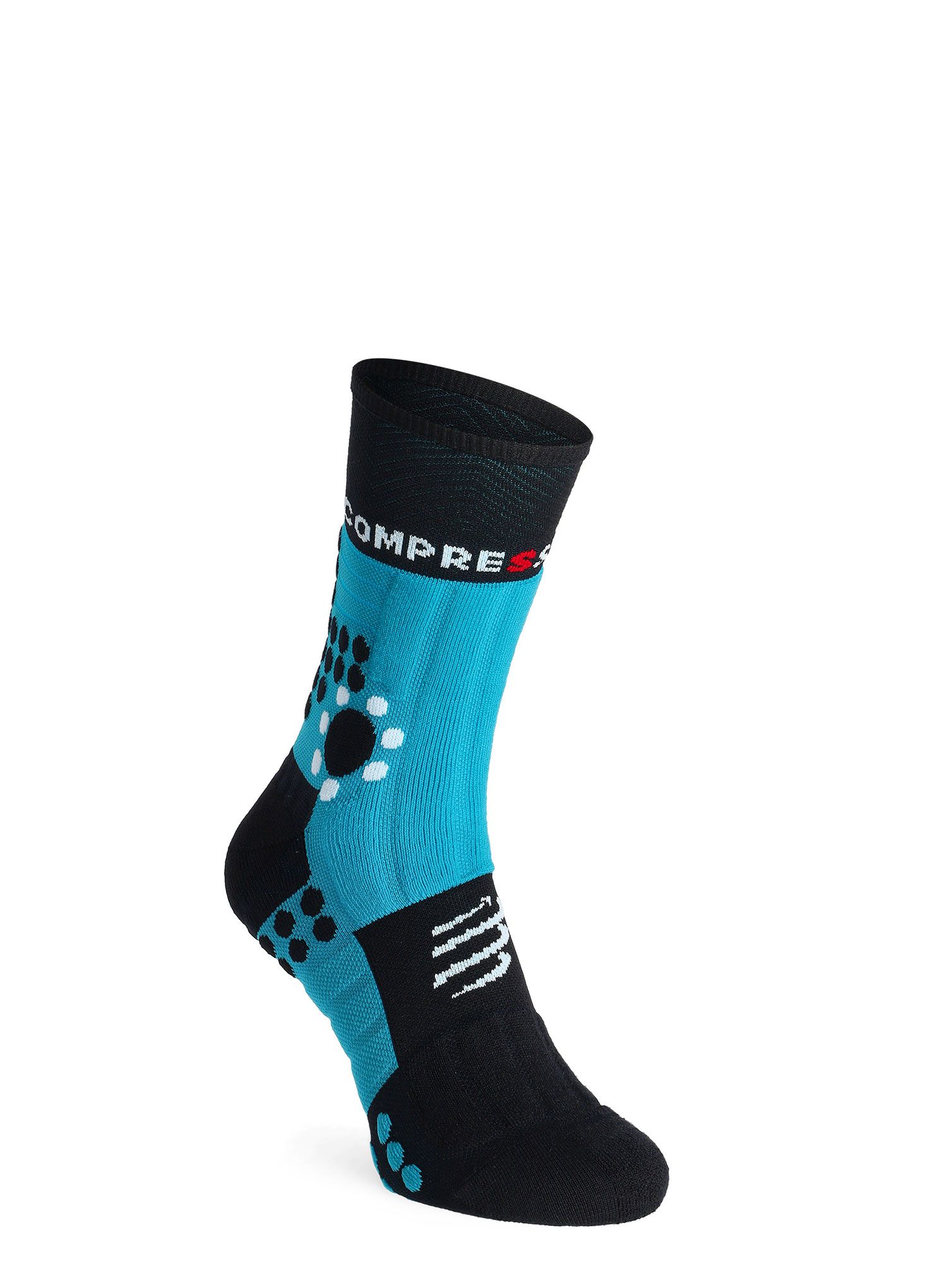 Ponožky na běhání Compressport Pro Racing Socks Winter Trail - mosaic blue/black