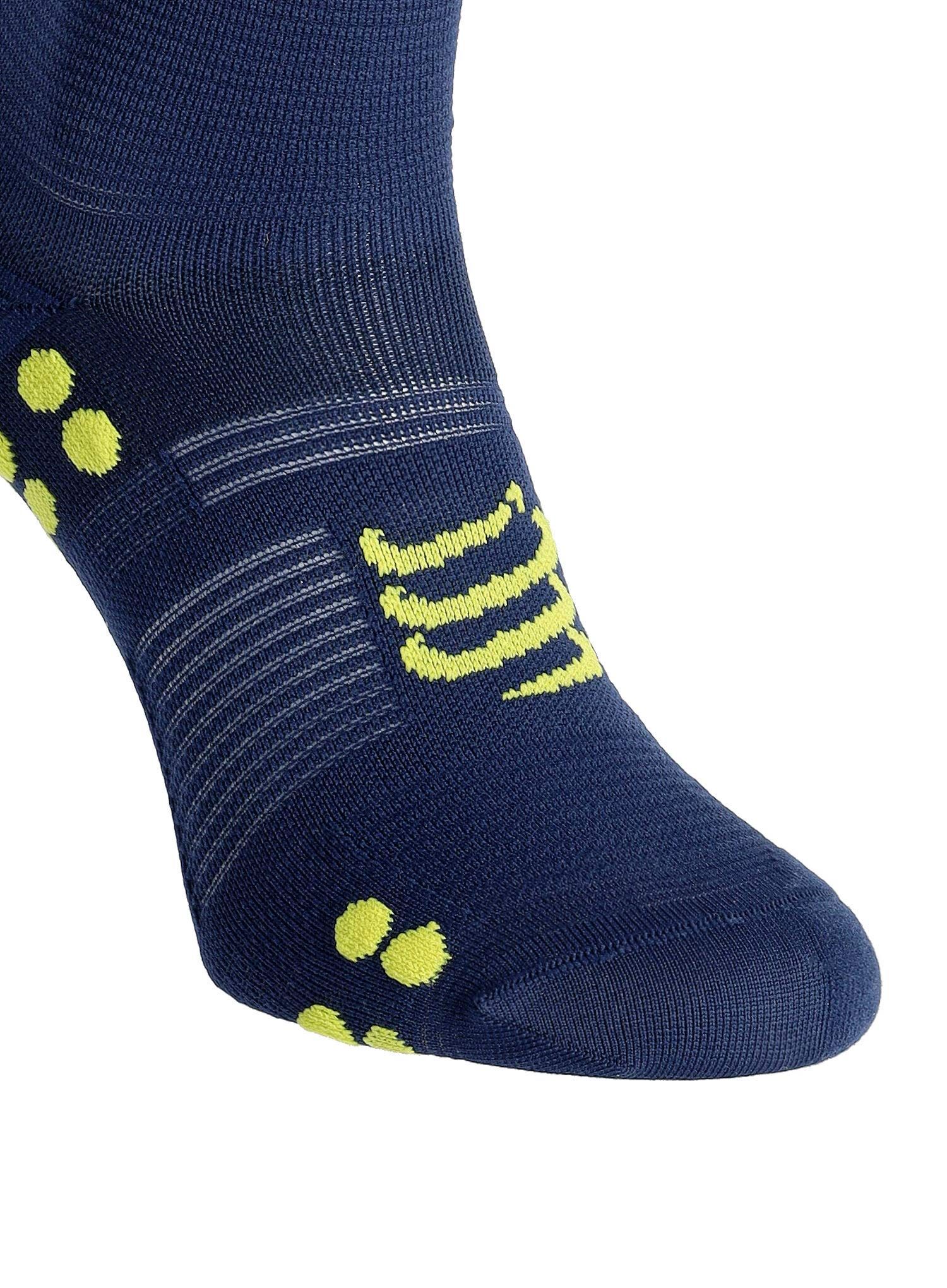 Ponožky na běhání Compressport Pro Racing Socks v4.0 Run High - blues/green sheen