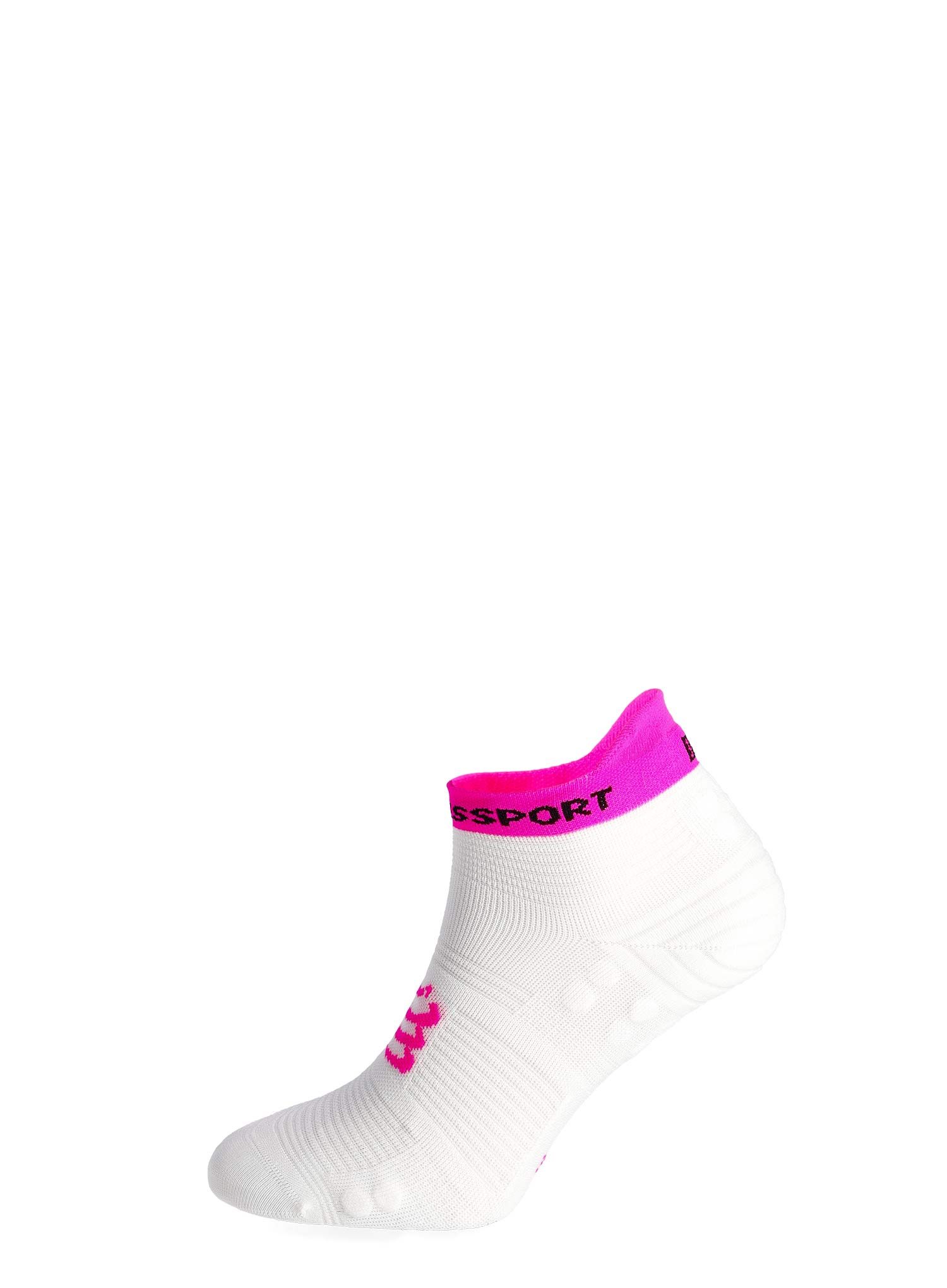 Běžecké ponožky Compressport Pro Racing Socks v4.0 Run Low - white/safe yellow/neo pink