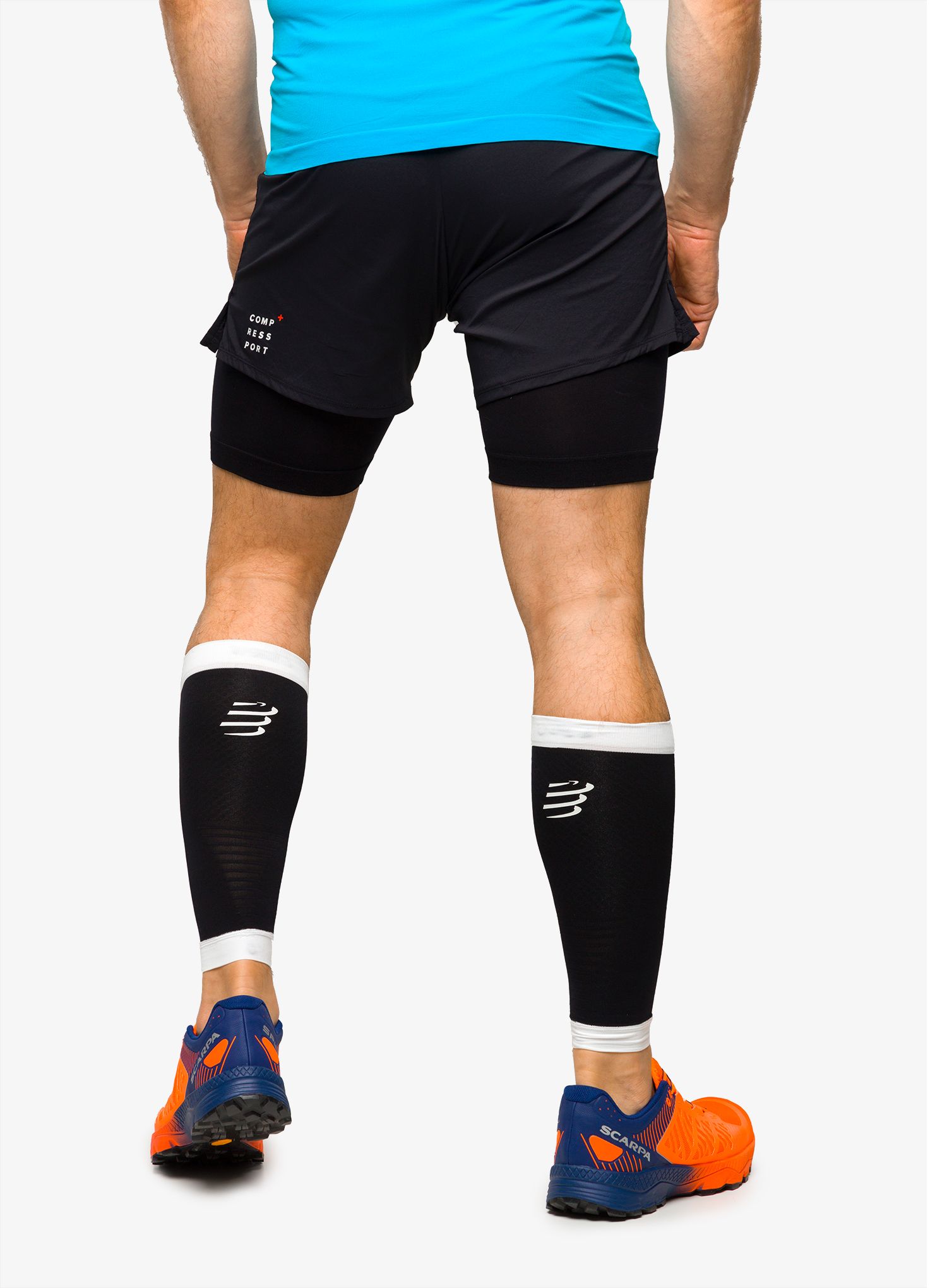 Kompresní nohavice Compressport R2 3.0 - black/white