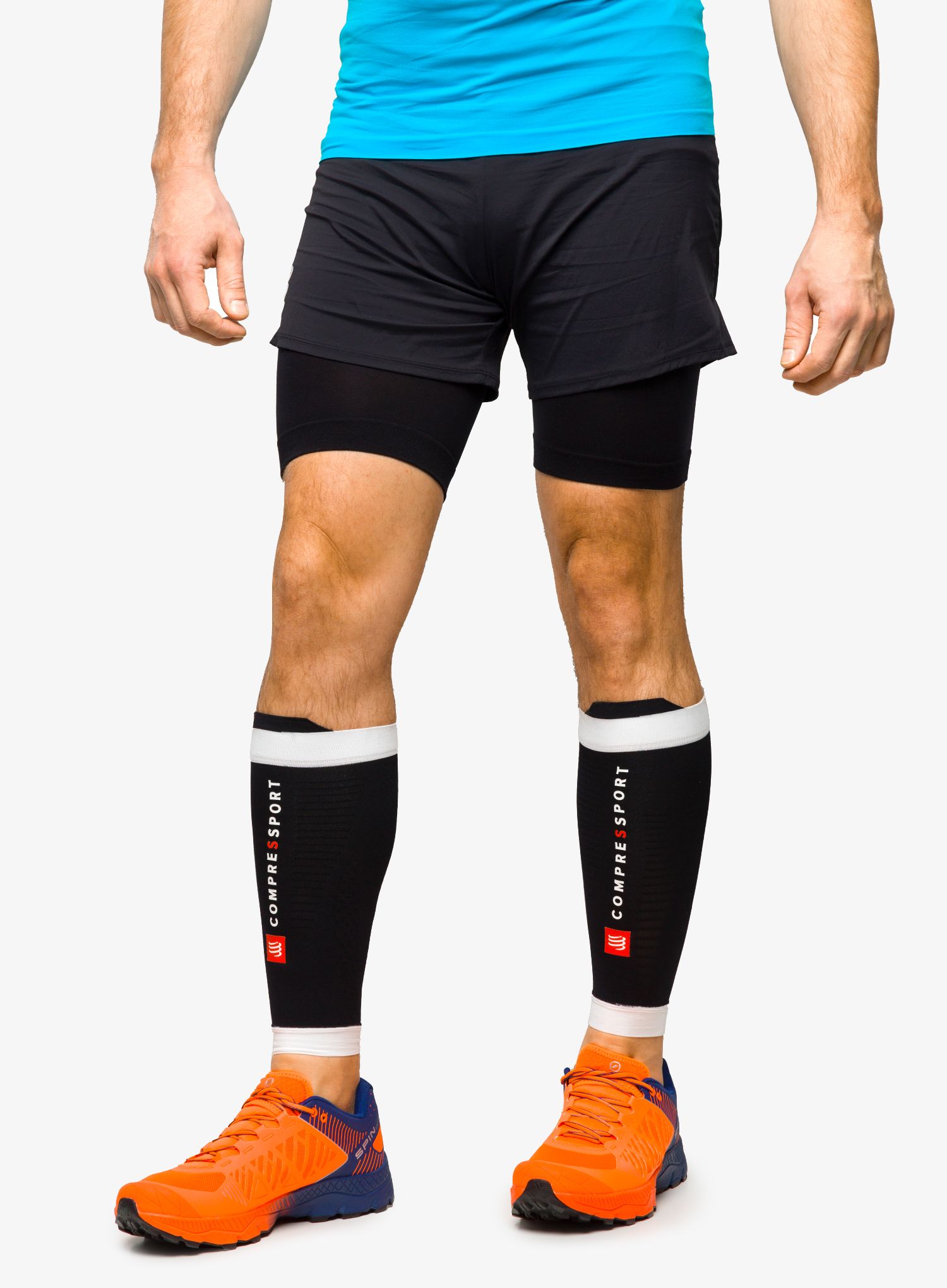 Kompresní nohavice Compressport R2 3.0 - black/white