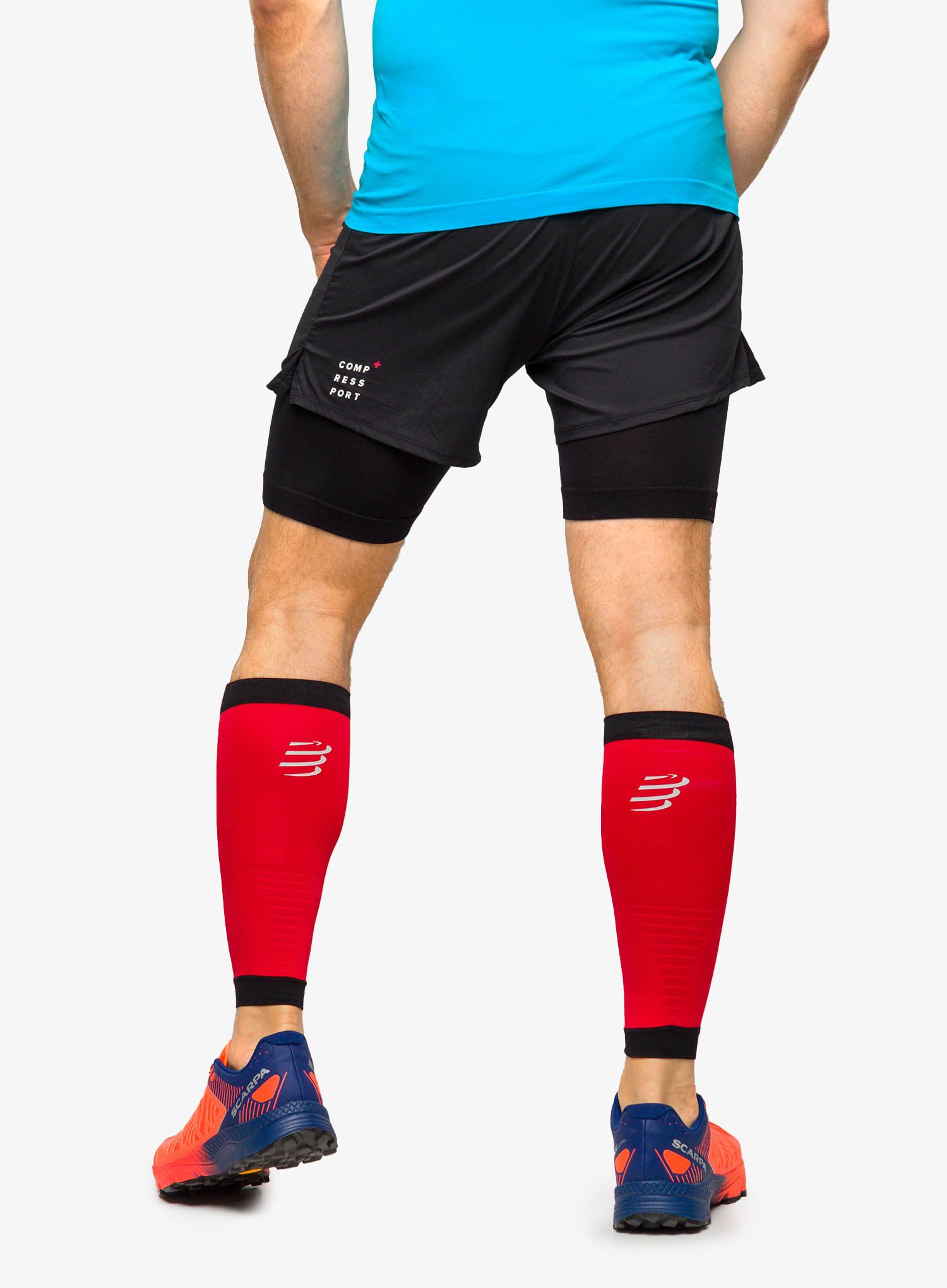 Běžecké nohavice Compressport R2 3.0 - red/black