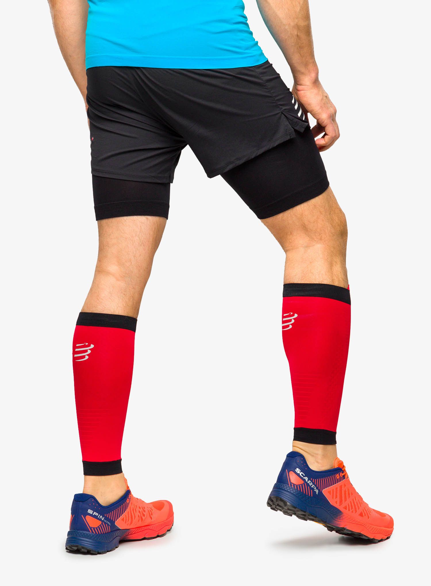 Běžecké nohavice Compressport R2 3.0 - red/black