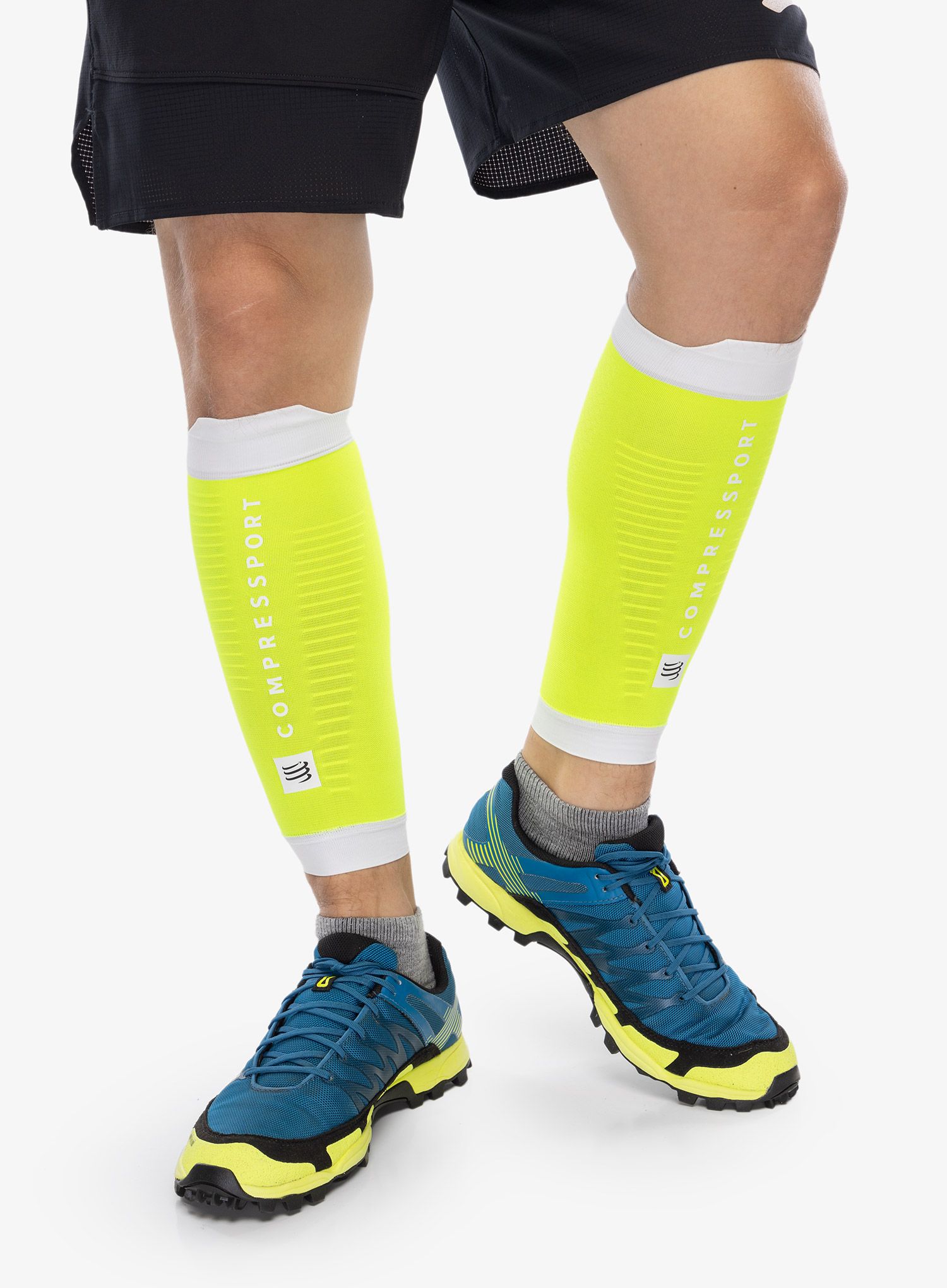 Běžecké nohavice Compressport R2 3.0 - safe yellow/white