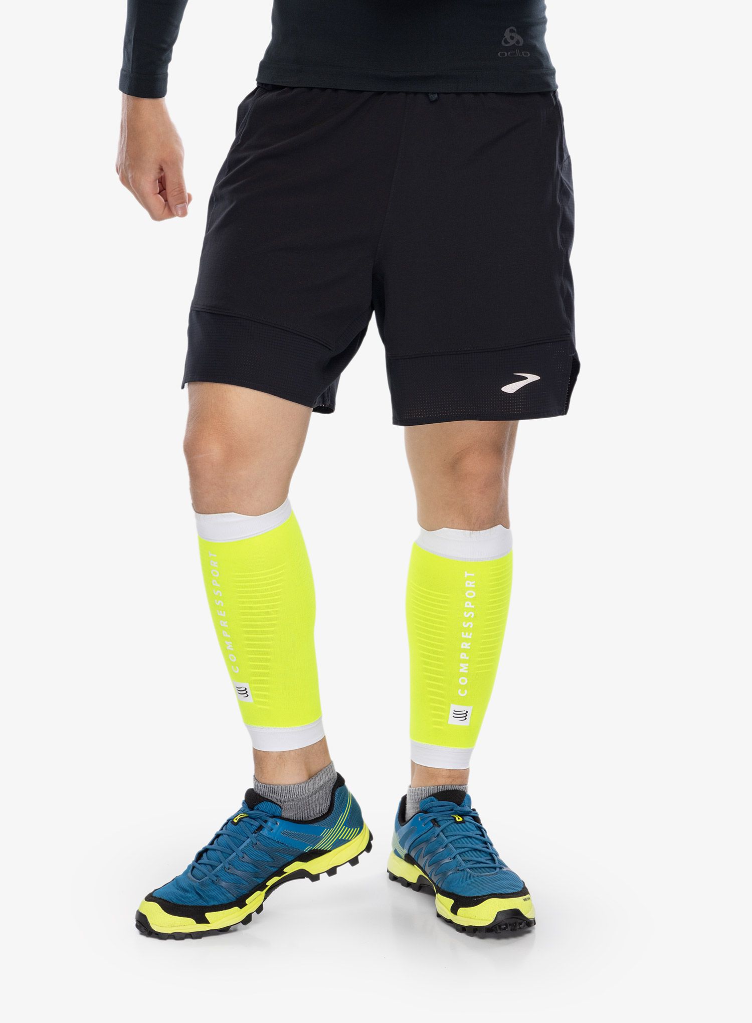 Běžecké nohavice Compressport R2 3.0 - safe yellow/white