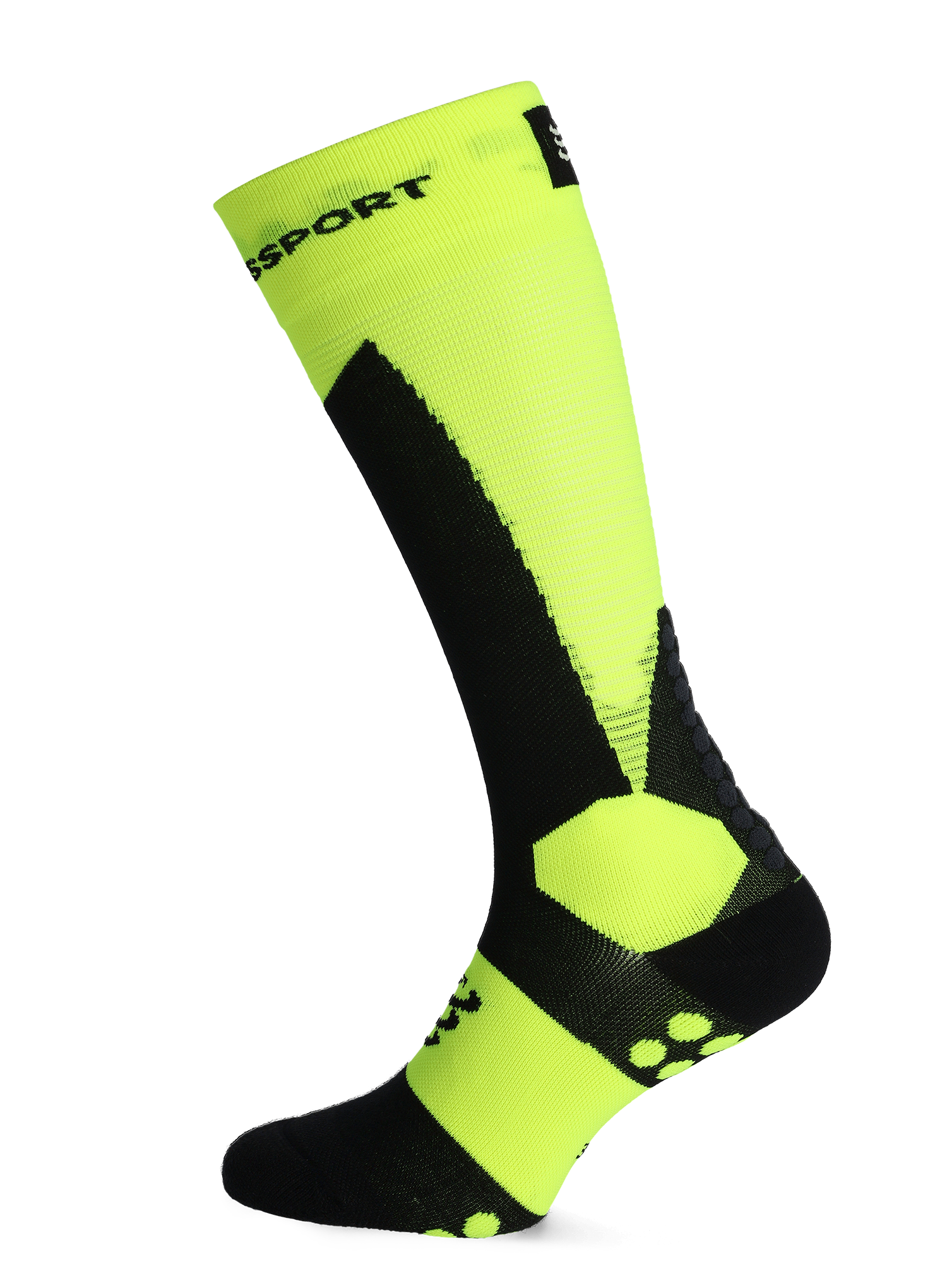 Skialpové ponožky Compressport Ski Touring Full Socks - safe yellow/black